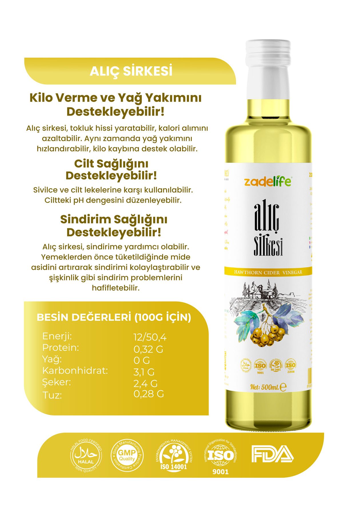 Alıç Sirkesi 500 ml