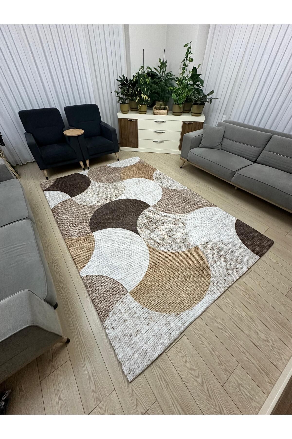 Süngersiz Halı Örtüsü - Lastikli - Yıkanabilir - Dijital Baskı - Ölçü 6m² 200x300 Cm Hasır