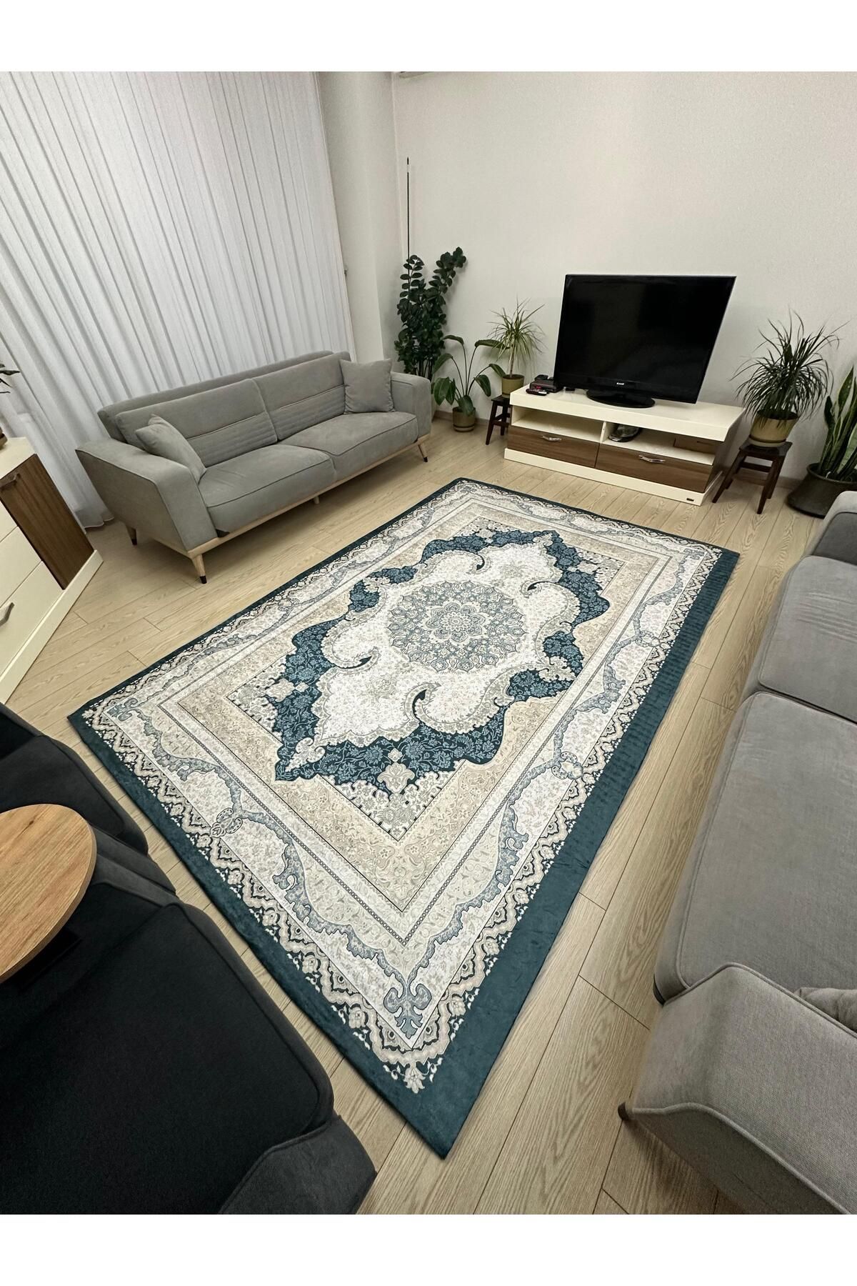 Süngersiz Halı Örtüsü - Lastikli - Yıkanabilir - Dijital Baskı - Ölçü 6m² 200x300 Cm Filistin