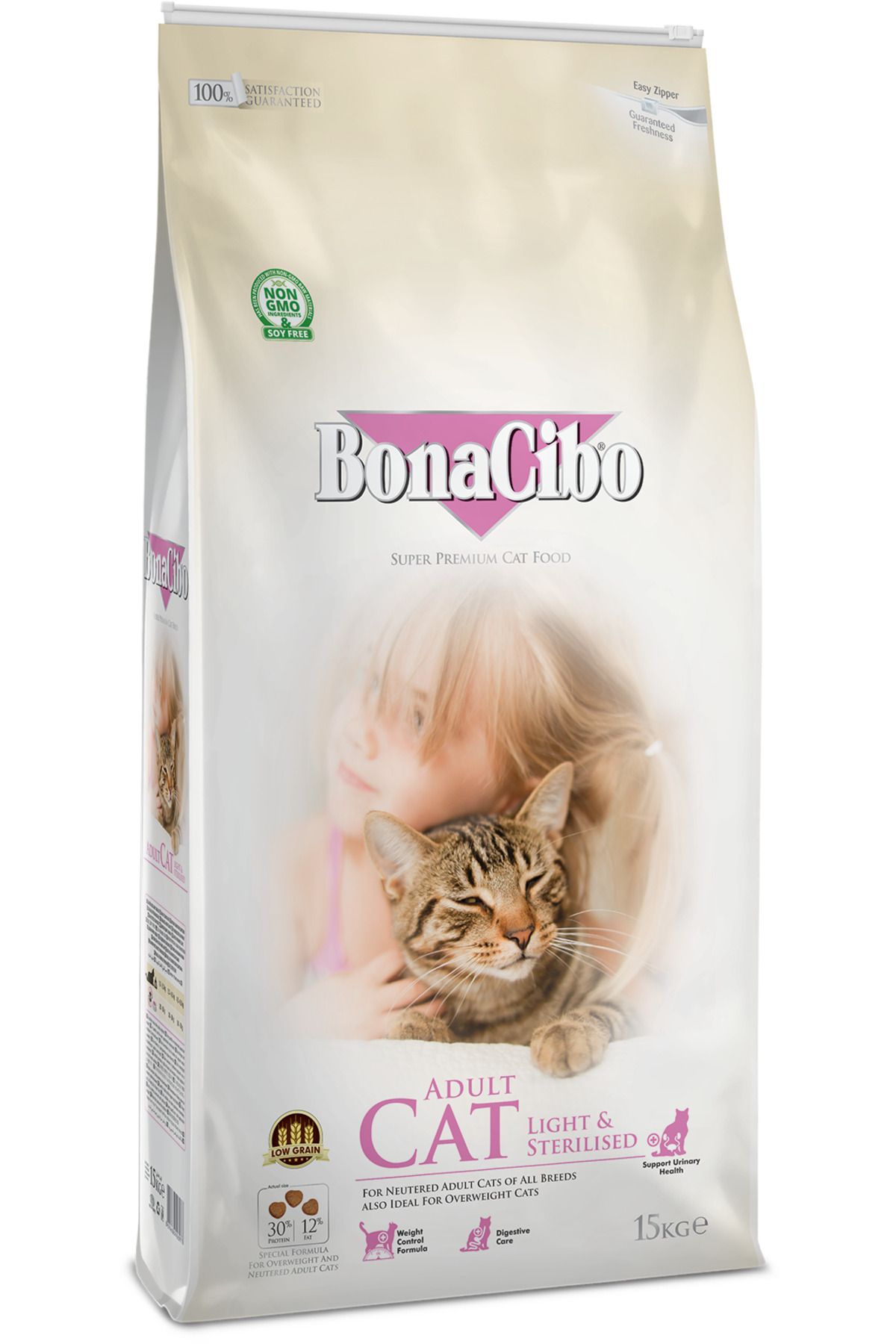 BonaCibo Adult Cat Light &Sterilised 15 Kg Kı...