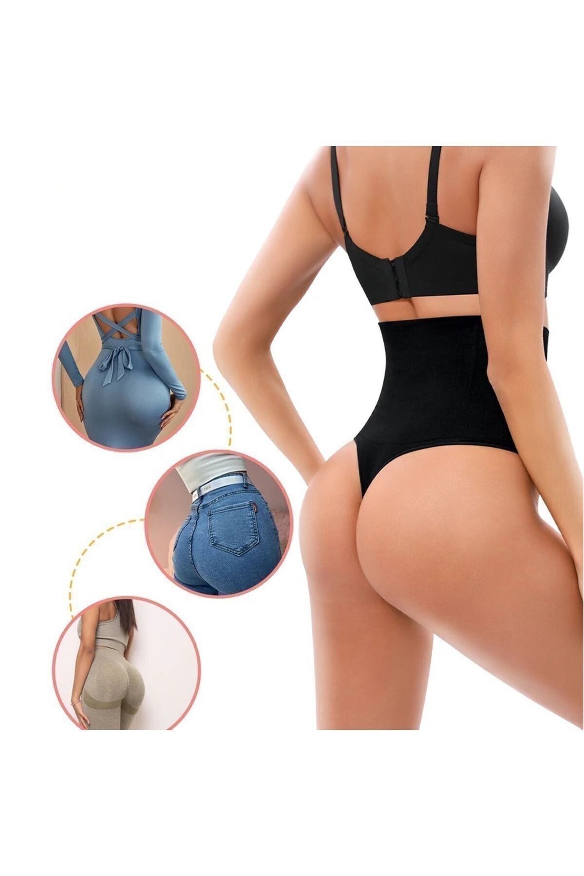 Kadın Karın Toparlayıcı Yüksek Bel Slip String Toparlayıcı Tanga Korse