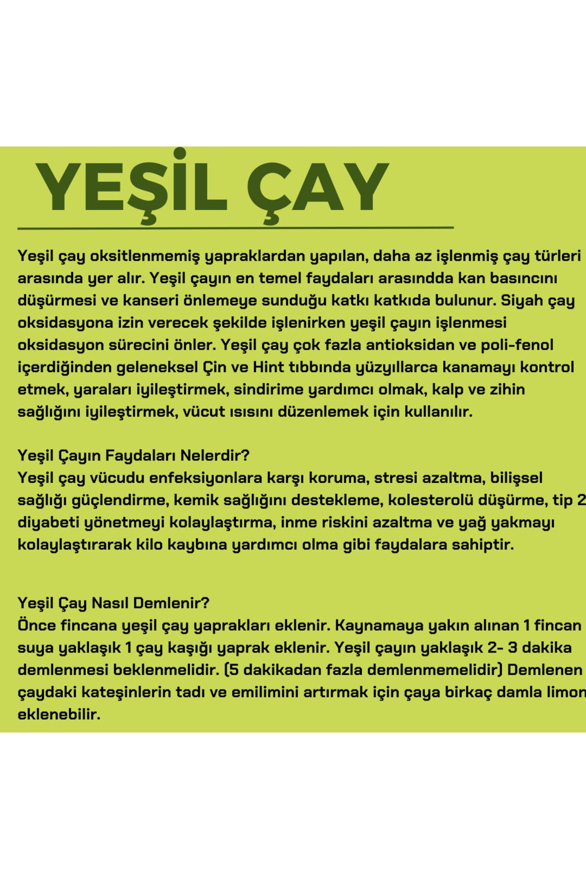 Yeşil Çay 200Gr, (Tomurcuk) Green Tea