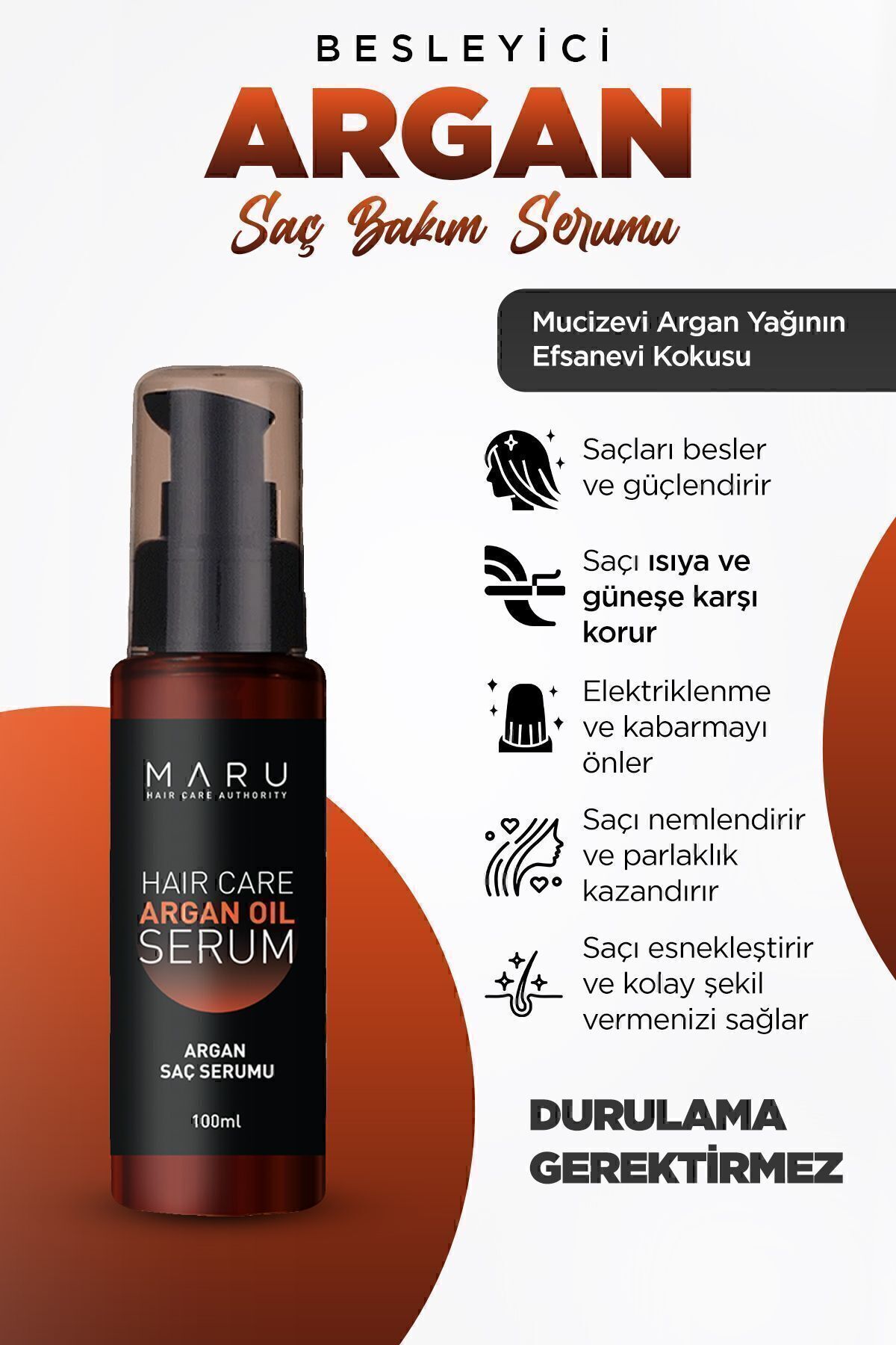 Besleyici Ve Onarıcı Saç Bakım Yağı Argan&keratin Yanmış Yıpranmış Saçlar Için 100 ml 8699211808882