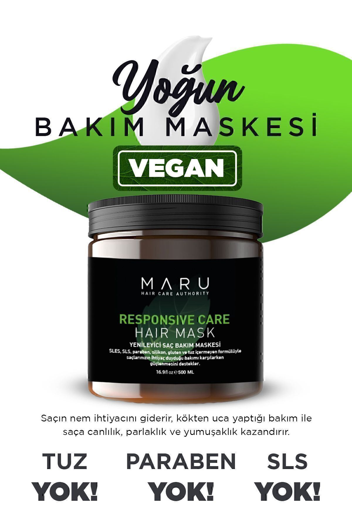 Argan & Keratin Vegan Süt Özlü Yoğun Bakım Maskesi 500 ml 8699211807489