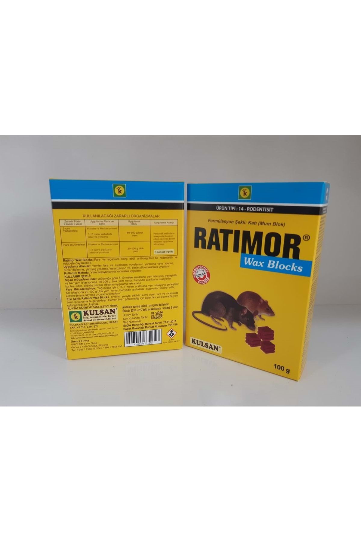 Kulsan İlaç Ratimor WaxBlocks Fare Zehiri | 1...