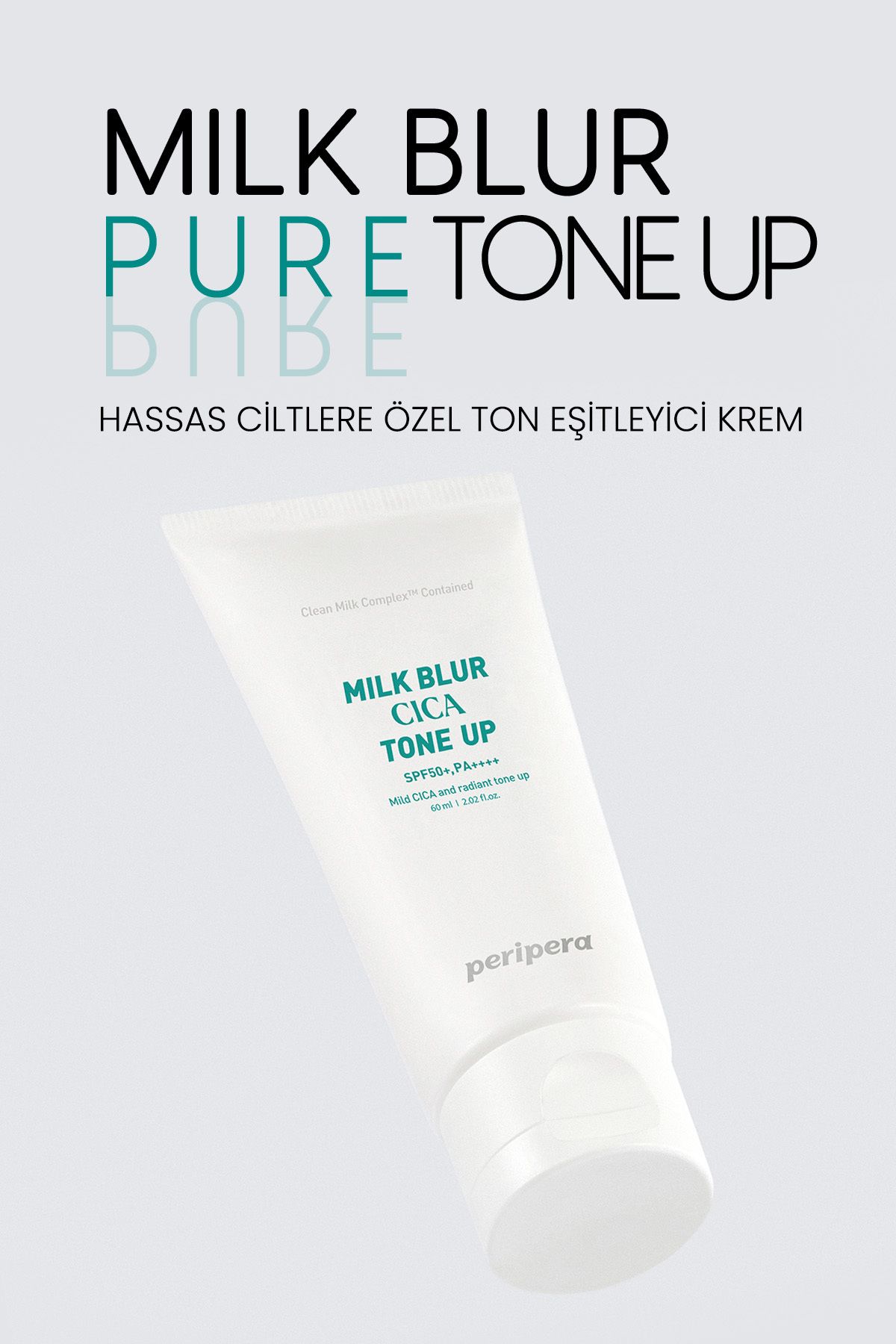 Cica İçerikli Cilt Tonu Eşitleyici Krem Peripera Milk Blur Tone Up Cream SPF50+/PA++++ (05 Cica)