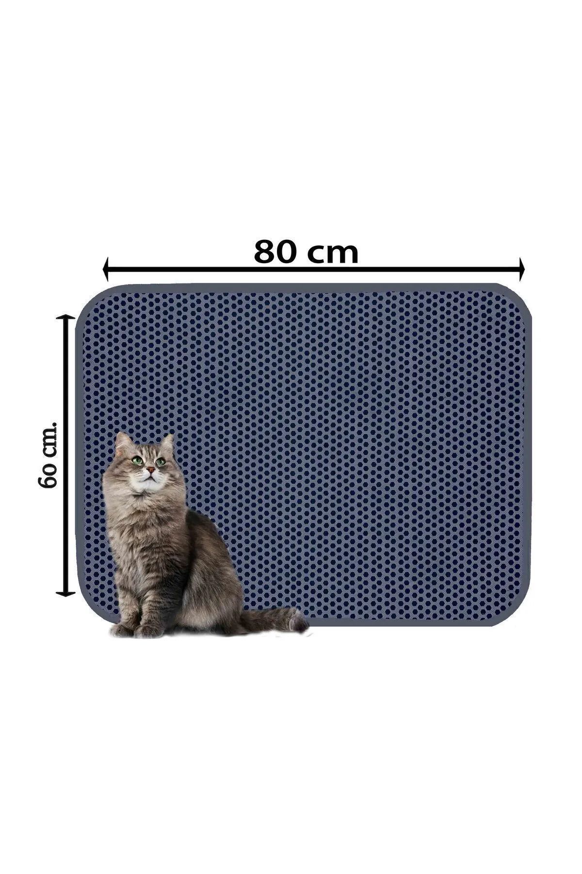 Büyük Boy Delikli Kedi Kumu Paspası, 60x80 CM, GRİ, Kum Toplayıcı