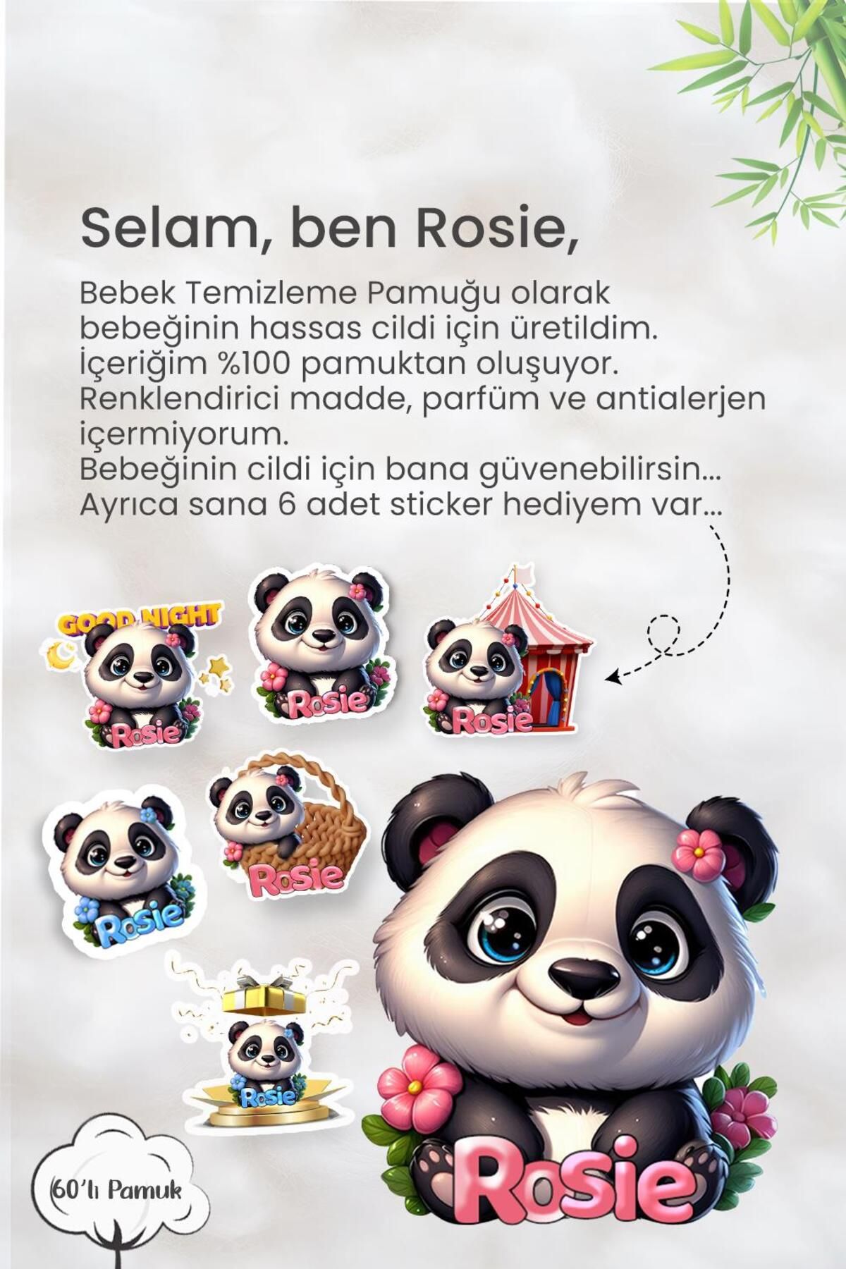 Natural Ultra Hassas Hijyenik Ped 18'li Gece X 6 Paket ve ROSIE