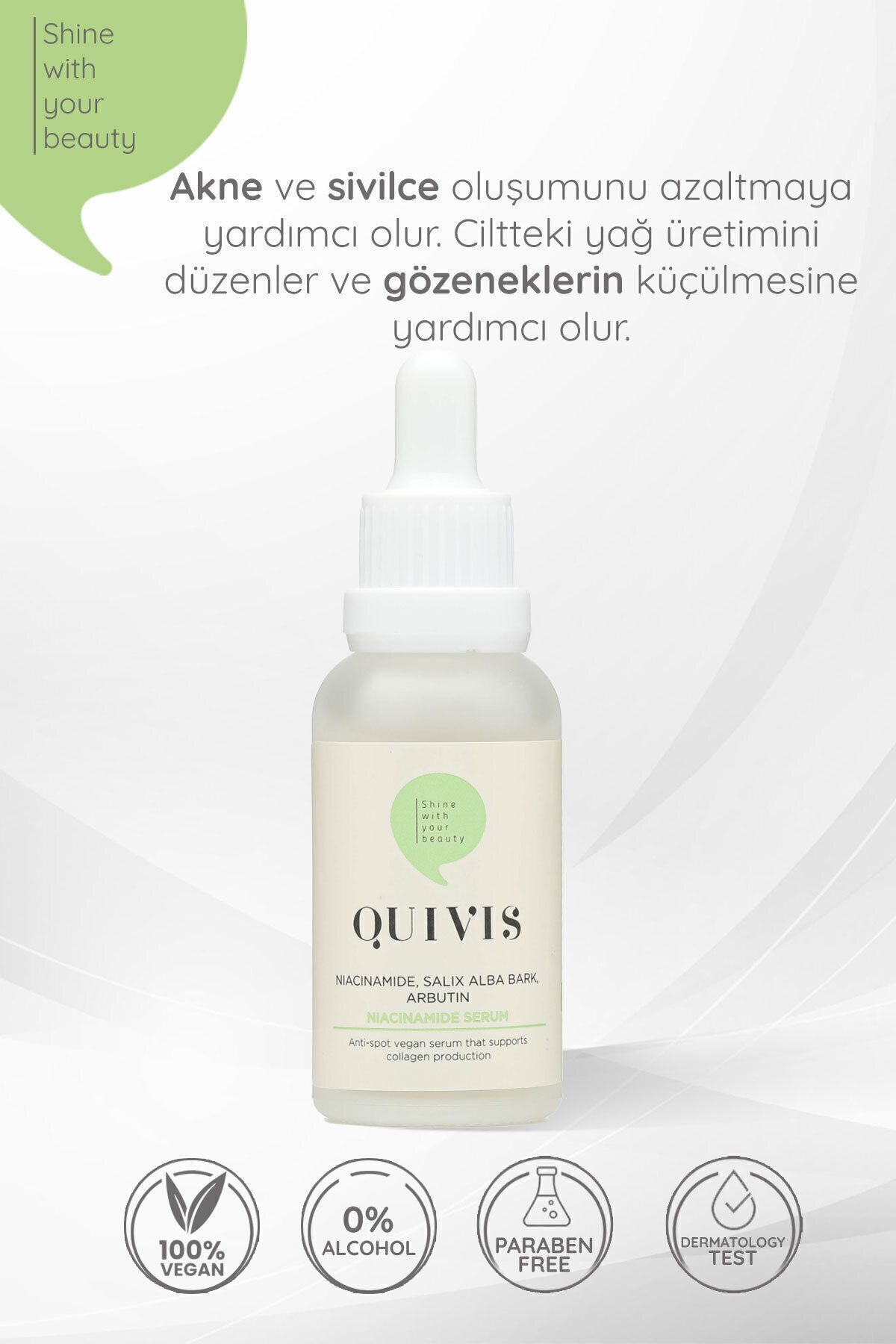 Akne Sivilce ve Siyah Nokta Karşıtı Niacinamide Serum 30 ML