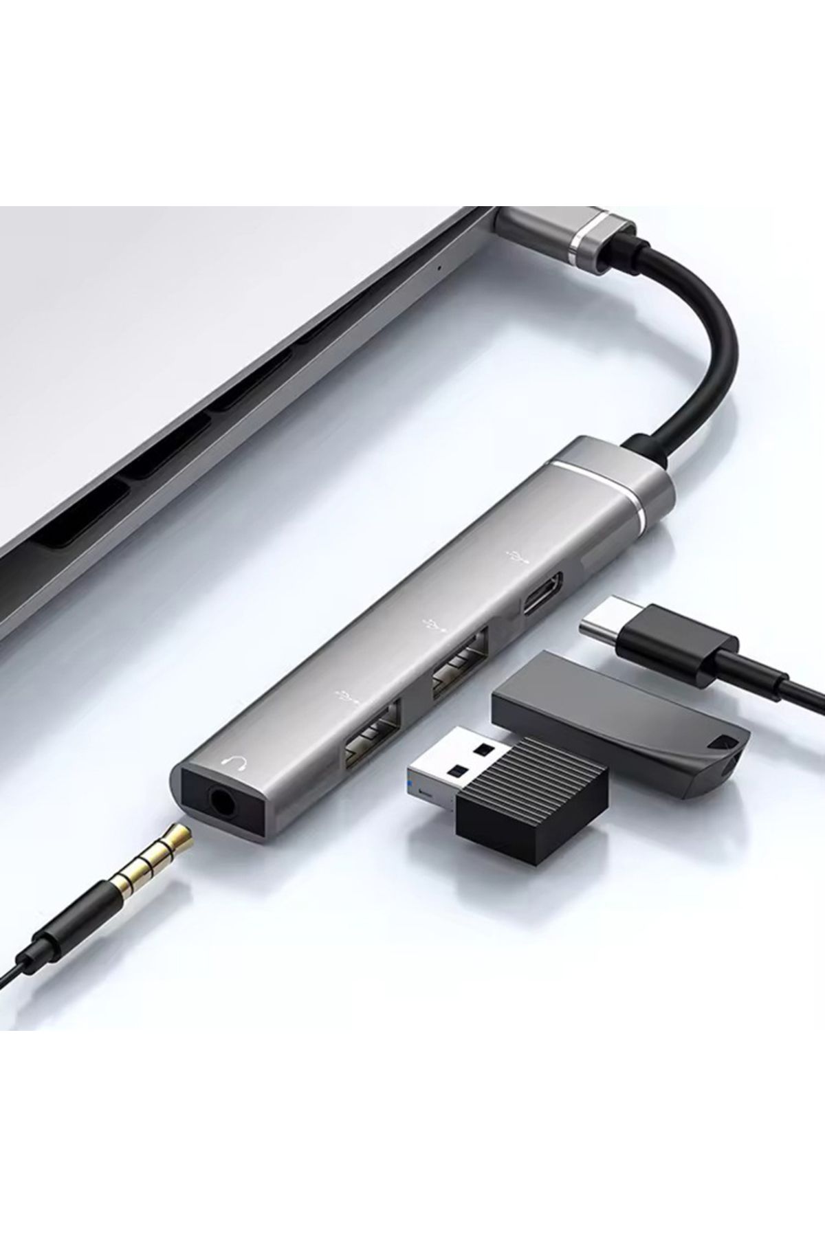 OTG-19B Type C 3.5mm Kulaklık Ses USB C  USB iPhone / Dizüstü PC Tak Çalıştır Çevirici Dönüştürücü