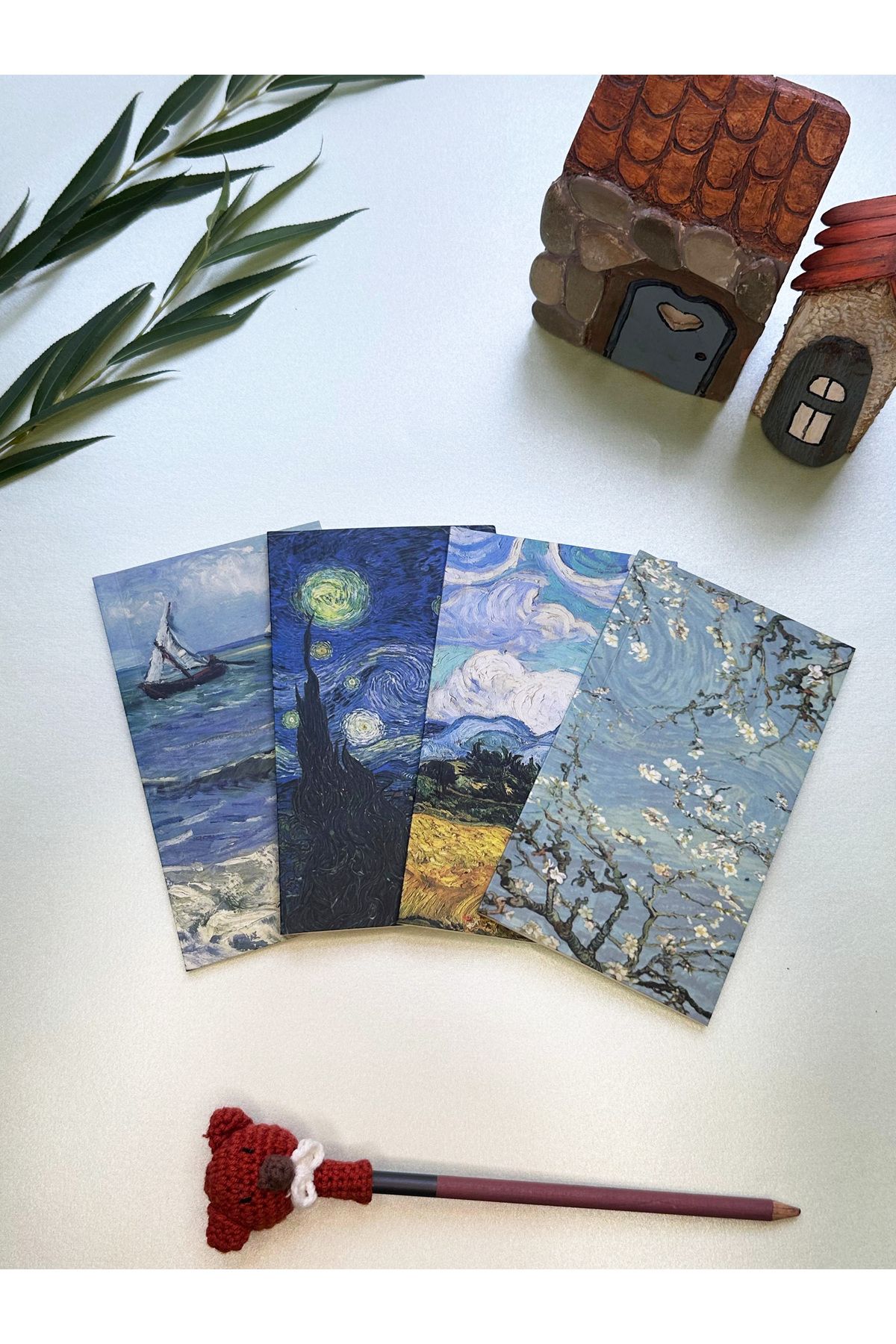 Van Gogh 8'li Çizgisiz Defter Seti 64 Sayfa Okul Defteri 13x20 cm 10x15 cm