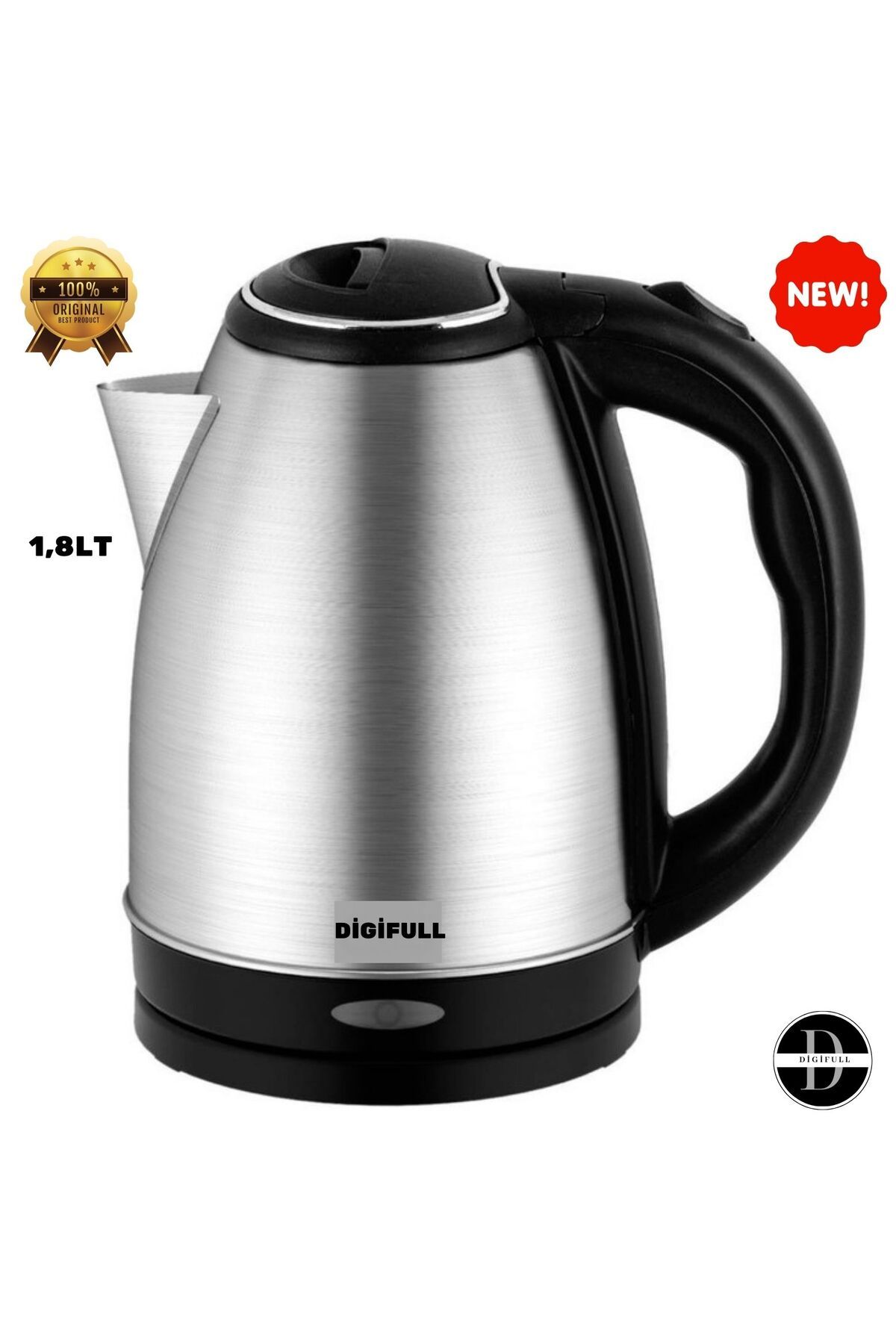 DİGİFULLÇelik Su IsıtıcıKettle 1.8lt Biggproo