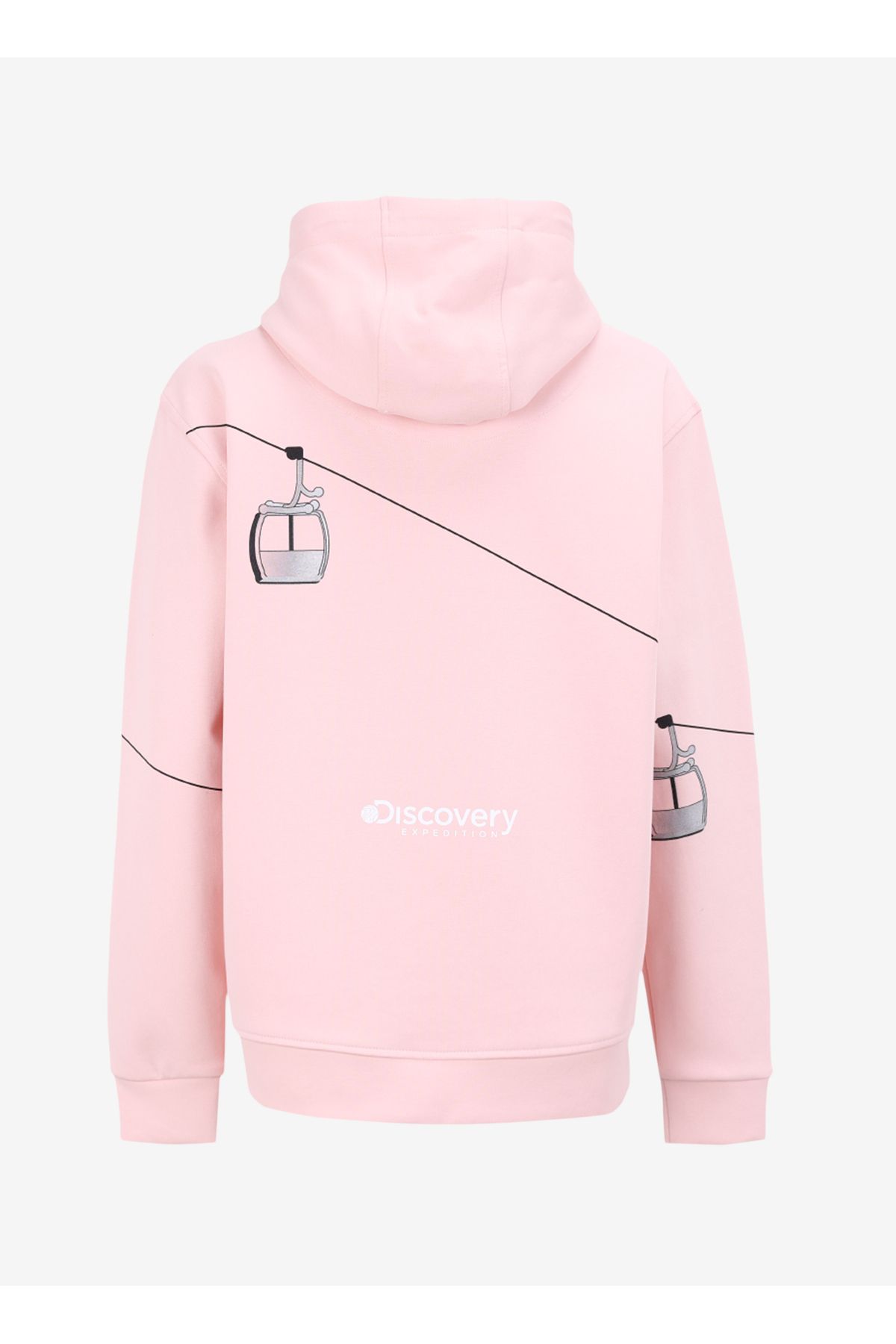 Açık Pembe Kadın Kapüşon Yaka Relaxed Fit Baskılı Sweatshirt D4WL-SWT3001