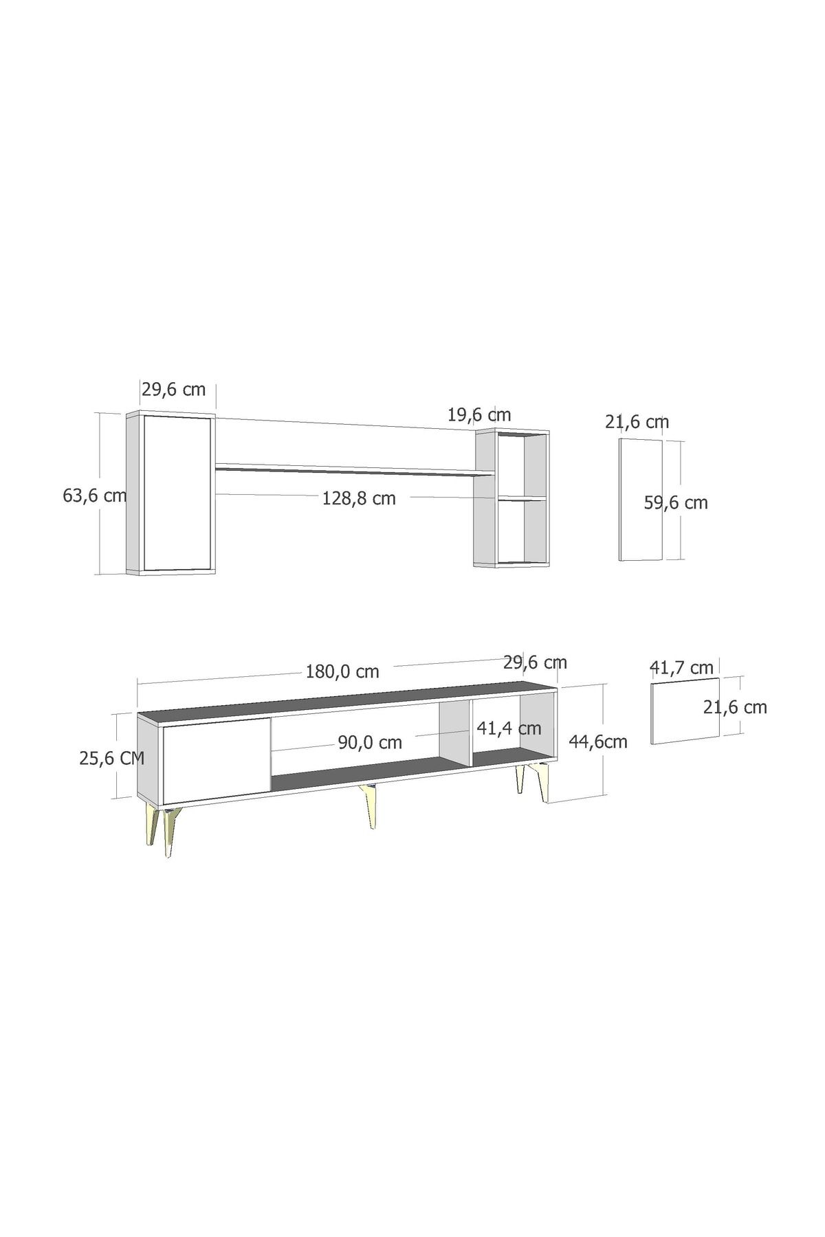 Sinta 180 Cm Şömineli ( B) Tv Ünitesi Takımı Safir-beyaz