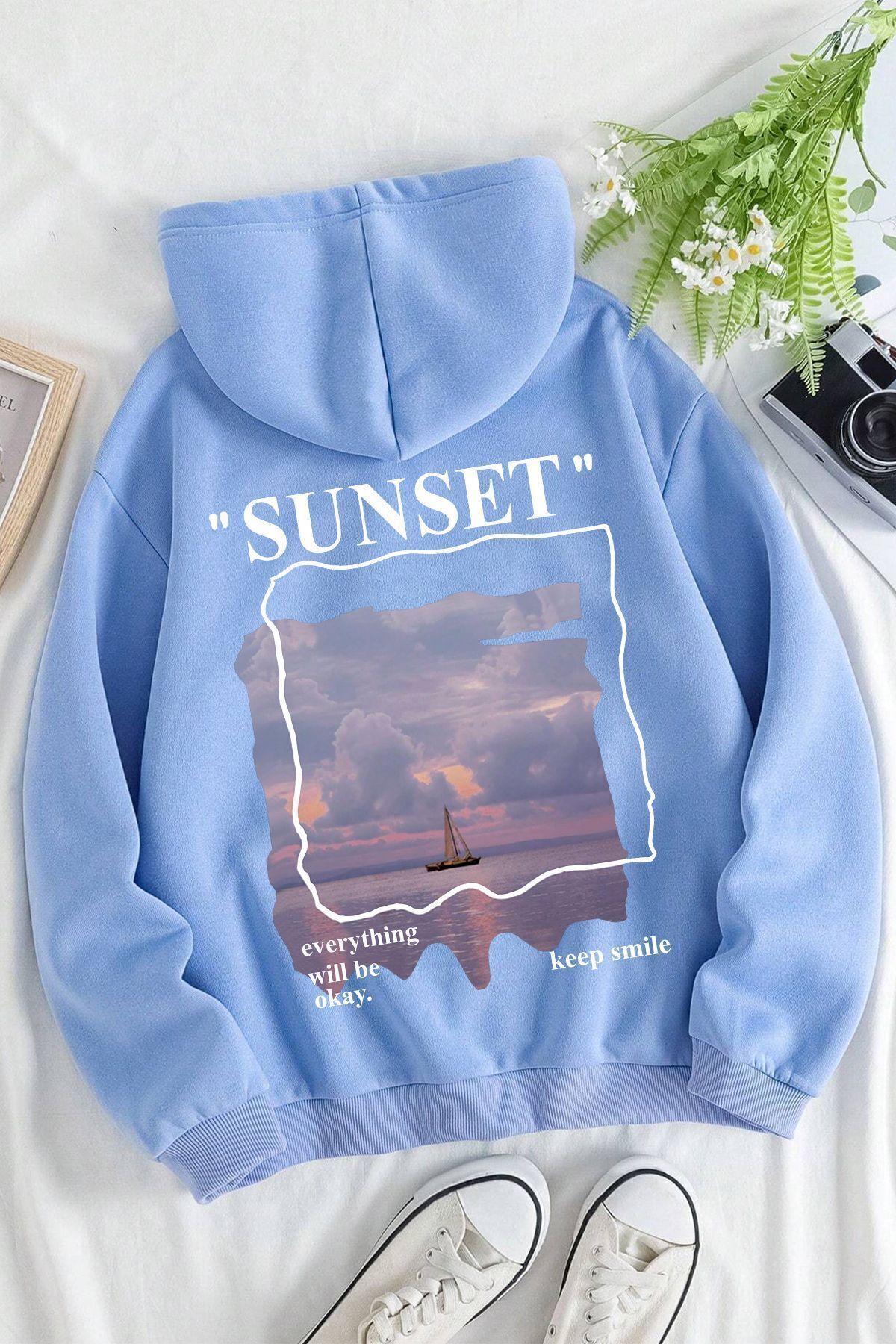 Vantage Unisex Sunset BaskılıSweatshirt