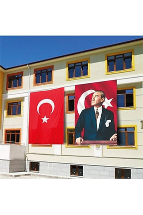 Atatürk Posteri Ve Türk Bayrağı Raşel Kumaş 100x150 cm Image 0