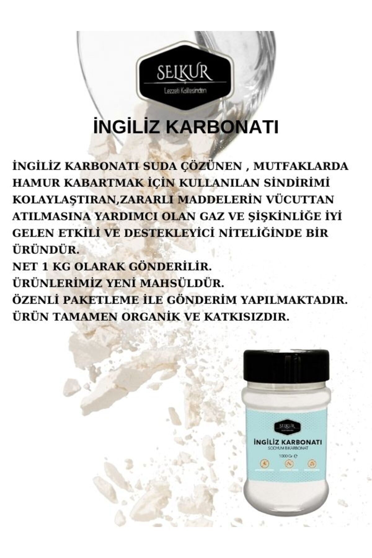 İngiliz Karbonatı 1kg(İÇİLEBİLİR-YENİLEBİLİR)-(KAVANOZDA)