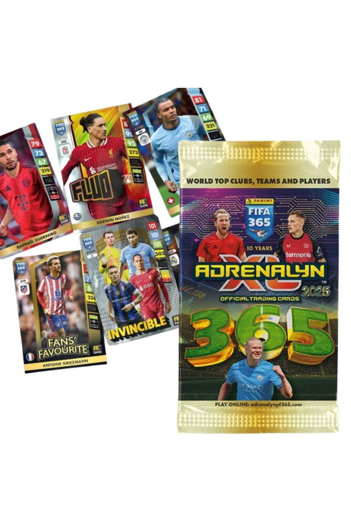 Fifa 365 AdrenalynXL 2025 Booster Trading Card 5'li Paket Seti (5 pakette 30 Kart)