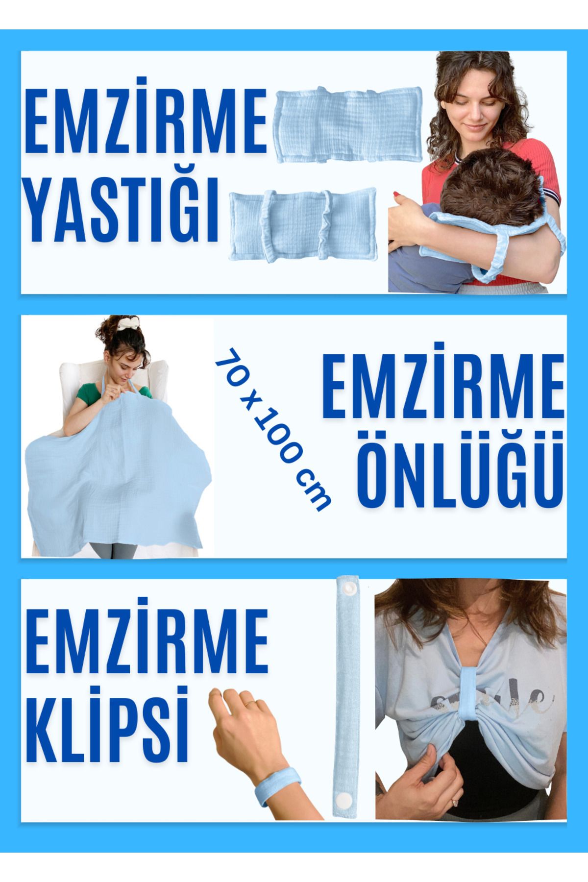 Joyous Mom Kids 4 KatlıMüslin Bebek Emzirme S...