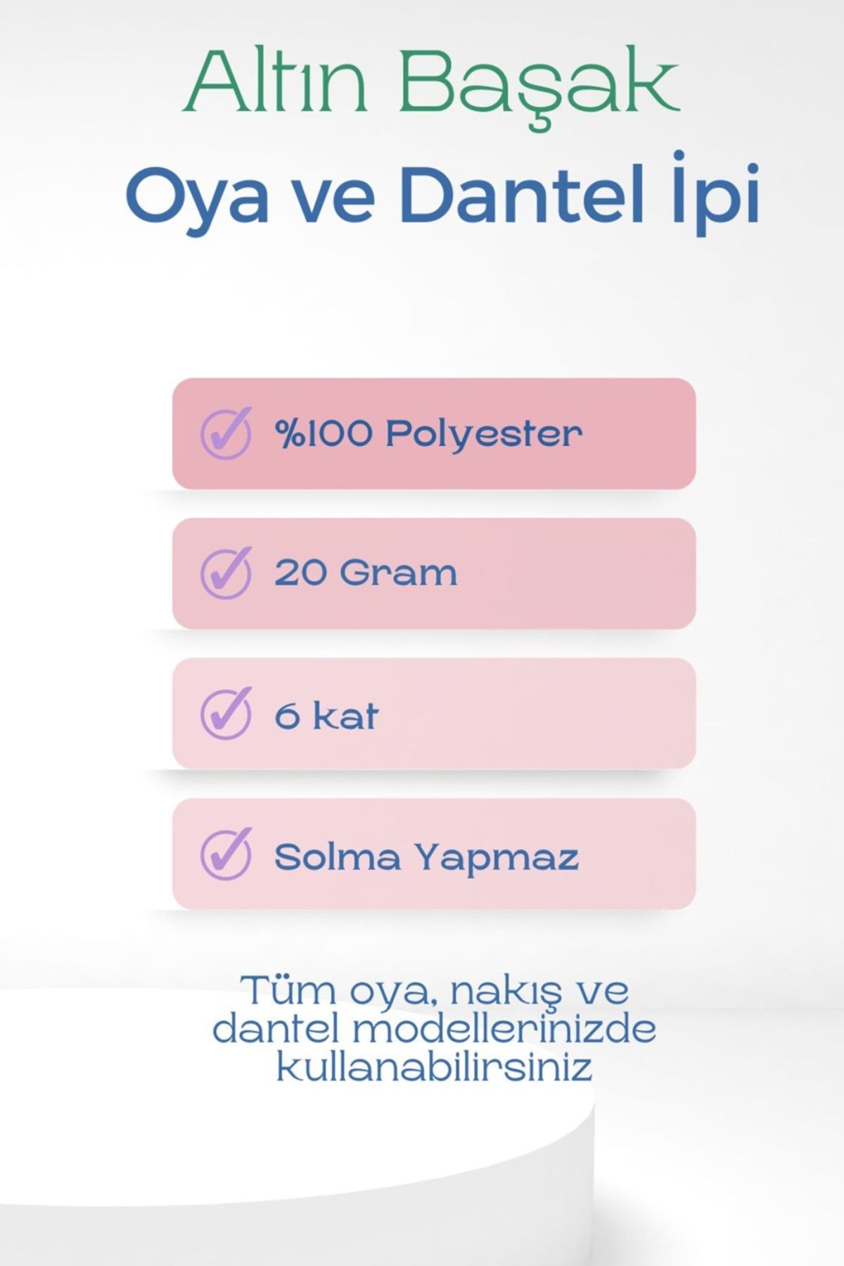 3 Adet Altınbaşak Oya ve Dantel İpi 20 gr - Turk - No: 548 - 830 - 658 - FEİ3282-4541