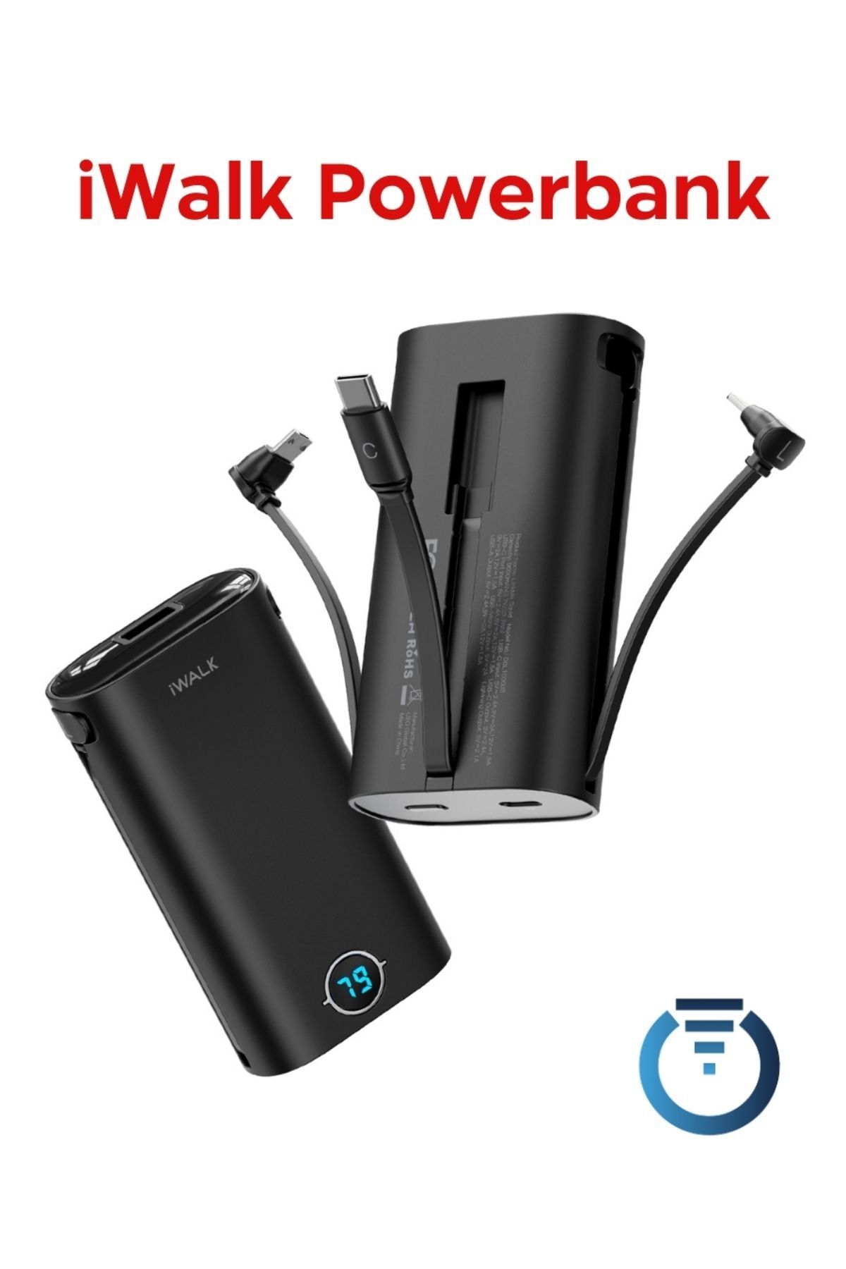 İWALK 3 Kablolu 9000 MahTaşınabilir Usb C Pow...