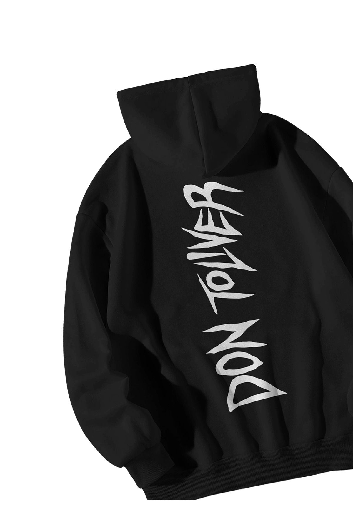 Unisex Siyah Don Toliver We Still Don't Trust You Baskılı Oversize Kapşonlu Kanguru Cepli Hoodie