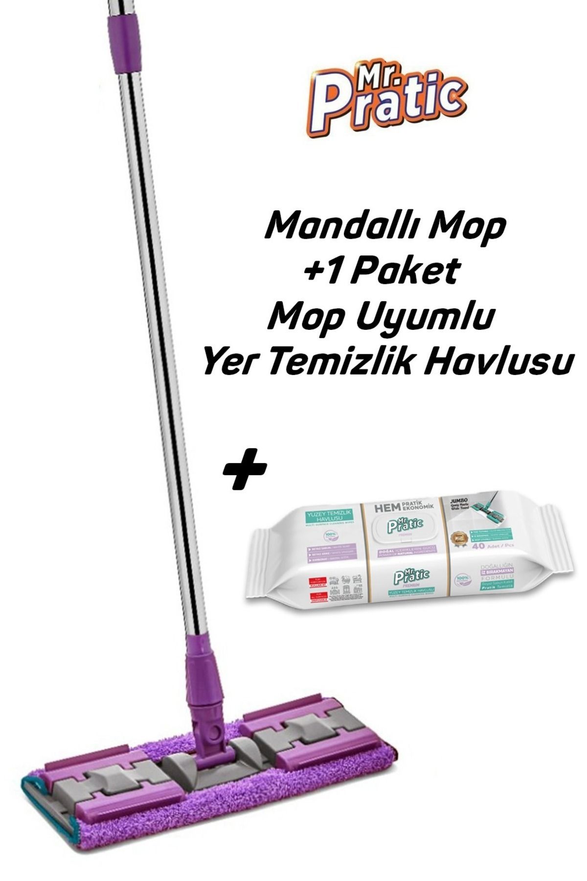 MR.PRATİCMandallı Mop ÇokAmaçlı Paspas 1 Pake...