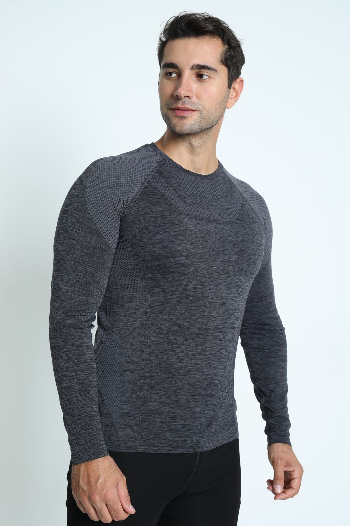 Erkek Fitness Dikişsiz Spor Sweatshirt