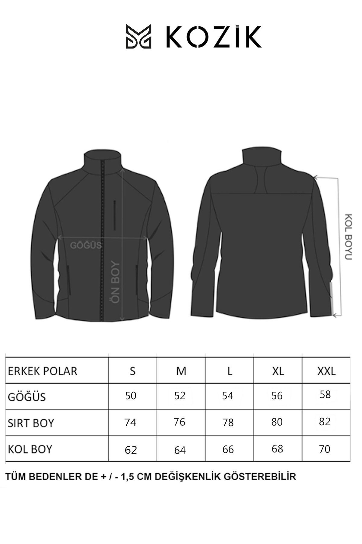 Erkek Siyah Softshell Polar Standart Tam Fermuarlı 3 Cepli Erkek Polar Hırka