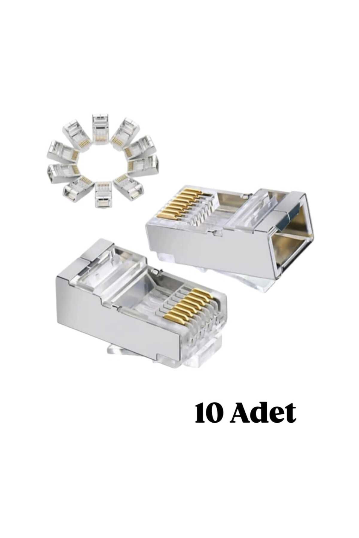 GameFruy 10 Adet Cat5 Cat6Rj45 Metal Gövde 8P...