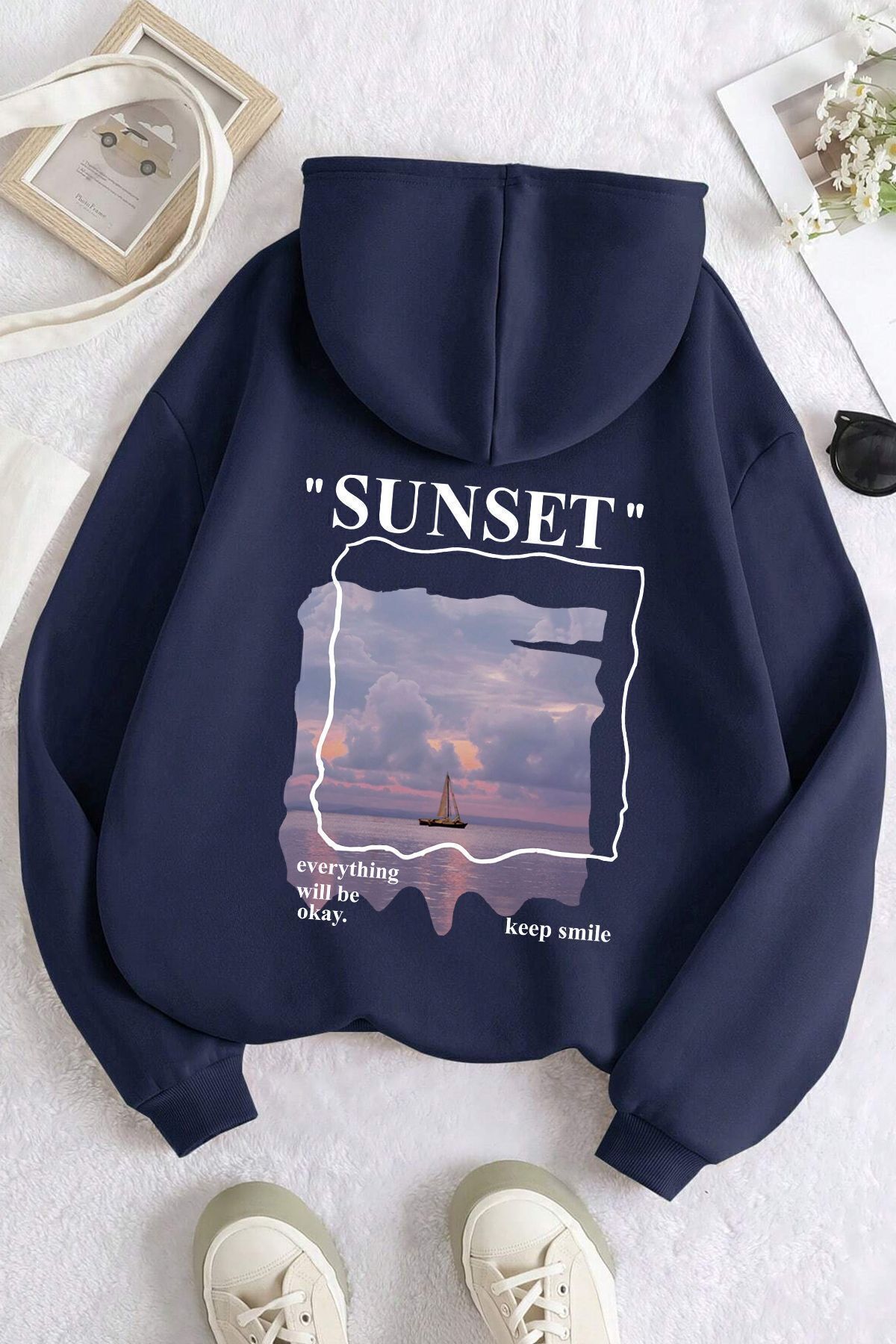 Vantage Unisex Sunset BaskılıSweatshirt