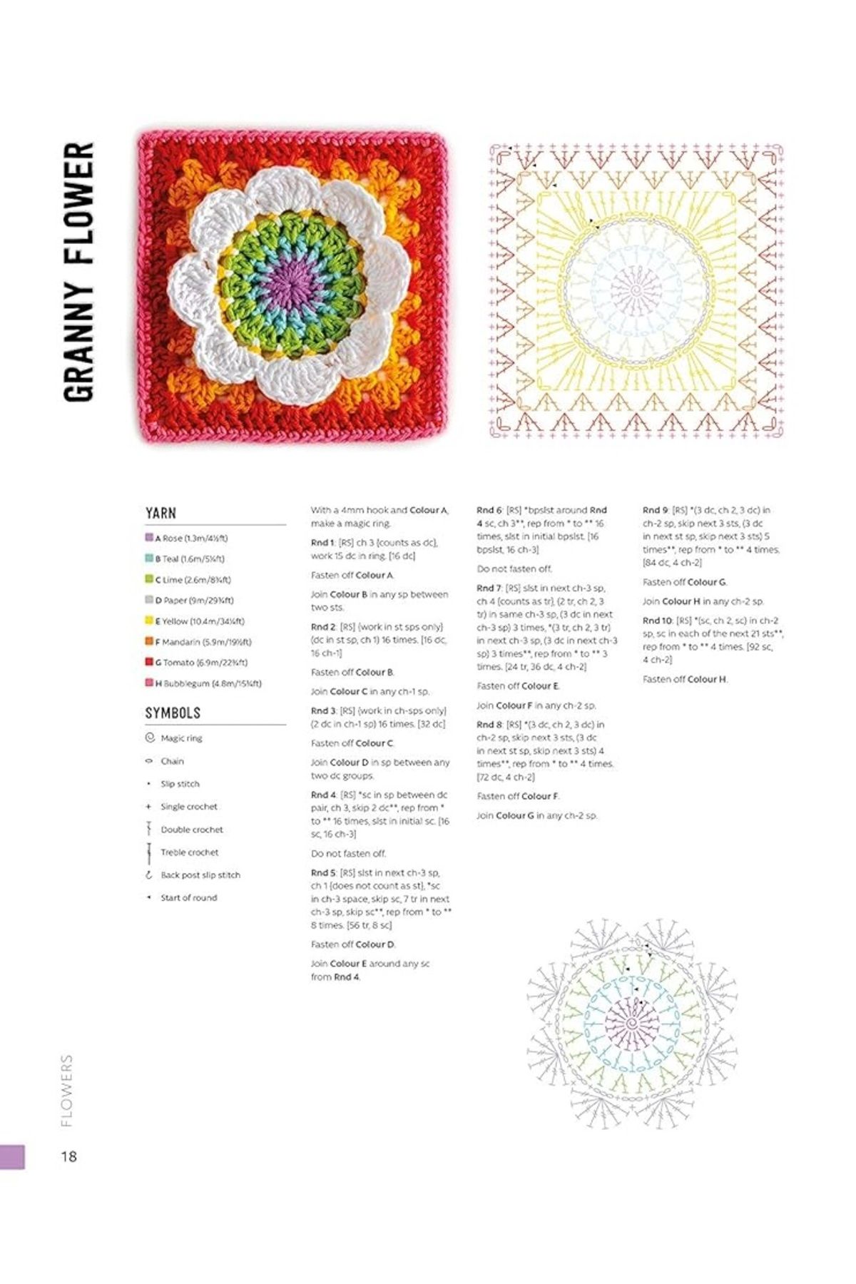 3D Granny Squares: 100 crochet patterns for pop-up granny squares (Illustrated)