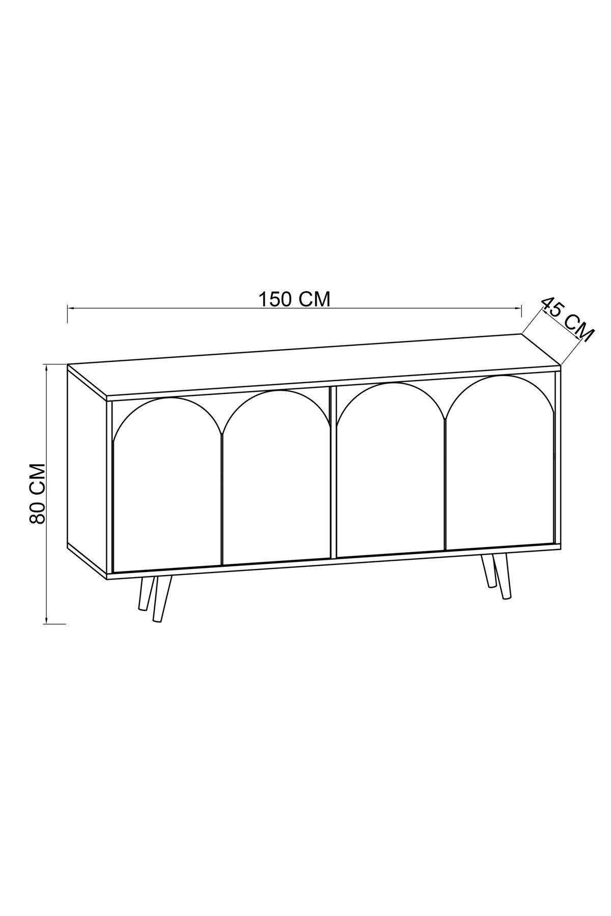 Venezia Ahşap Ayaklı Bohem Konsol Safir Meşe 150 Cm