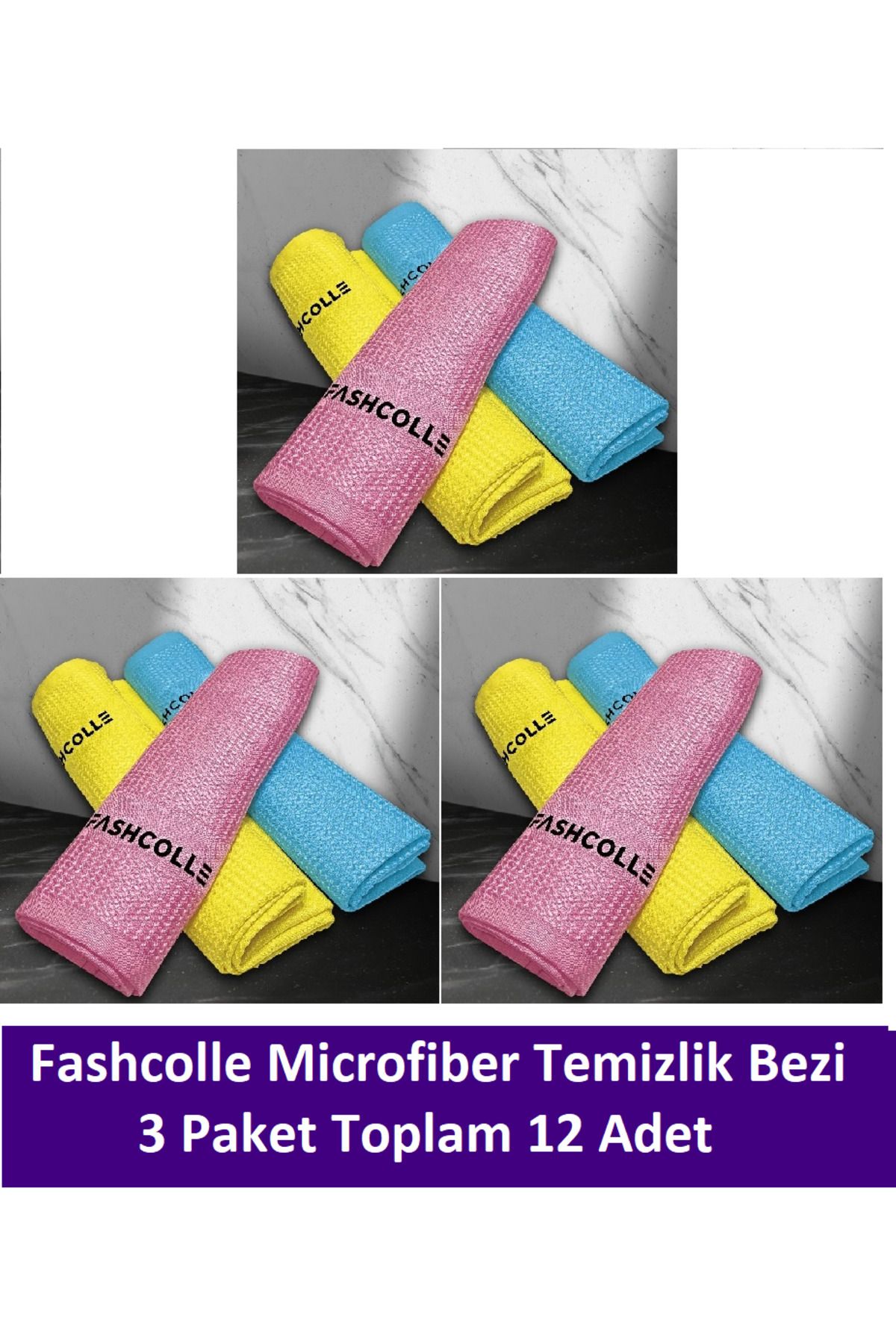 FashcolleMikrofiber TemizlikBezi 3'lü x 3 Pak...