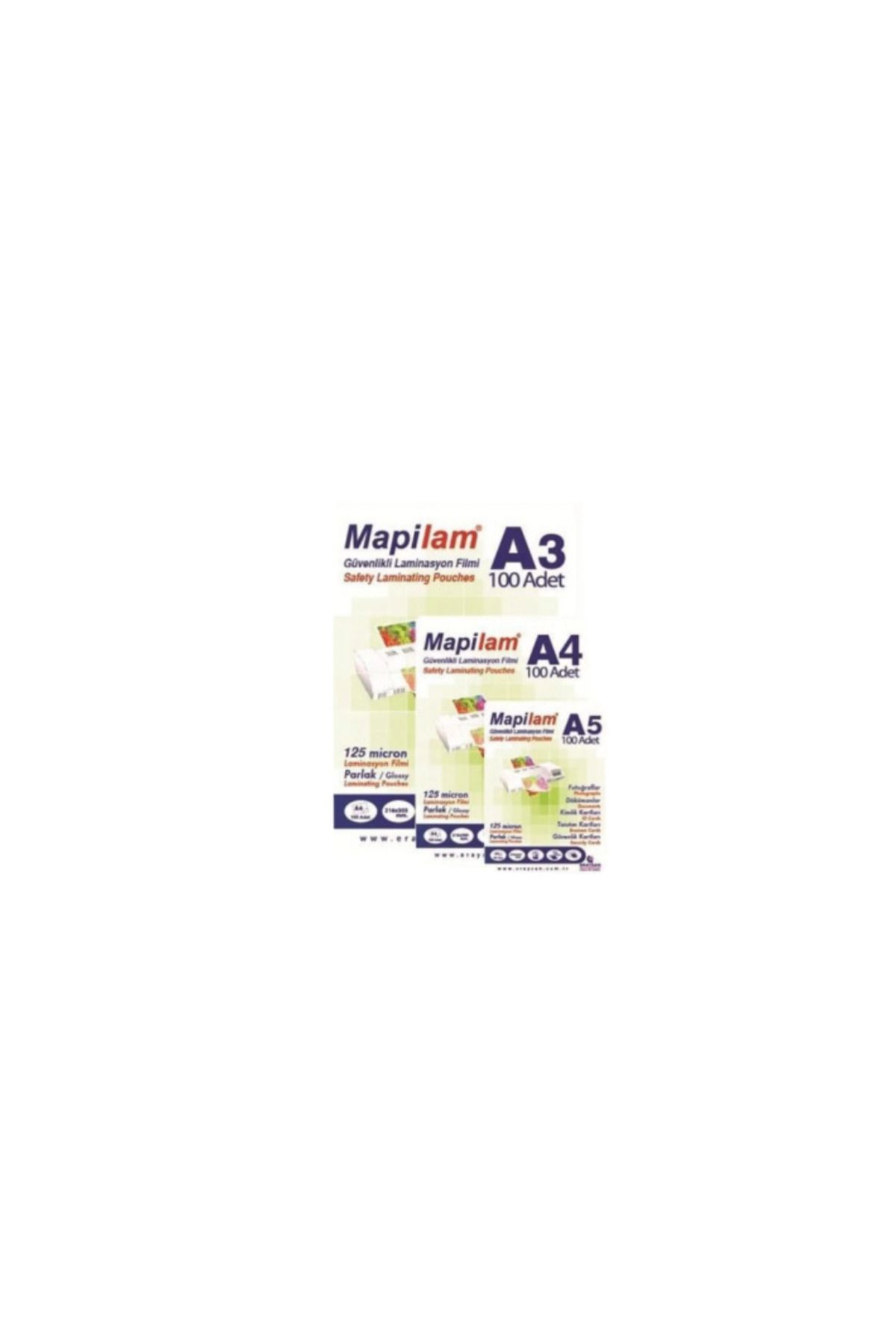 MAPİLAM A-4 Laminasyon Filmi125 Micron Parlak...