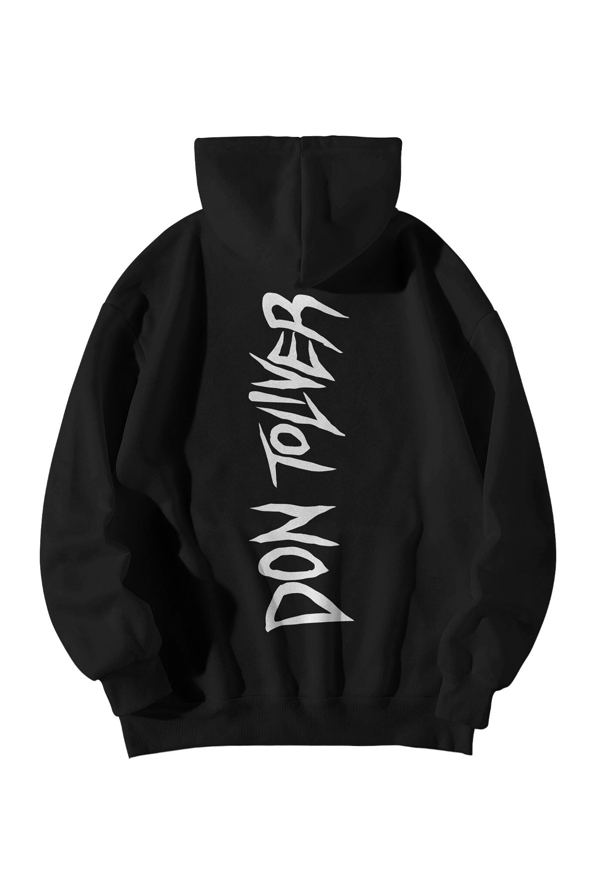 Unisex Siyah Don Toliver We Still Don't Trust You Baskılı Oversize Kapşonlu Kanguru Cepli Hoodie