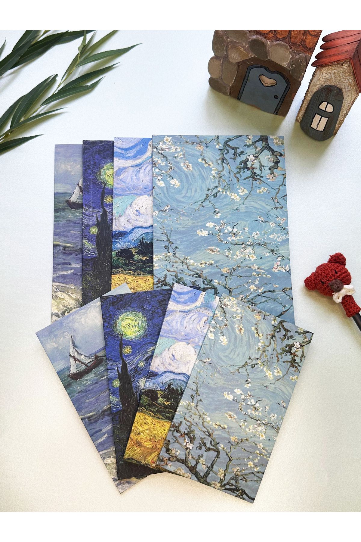 Van Gogh 8'li Çizgisiz Defter Seti 64 Sayfa Okul Defteri 13x20 cm 10x15 cm