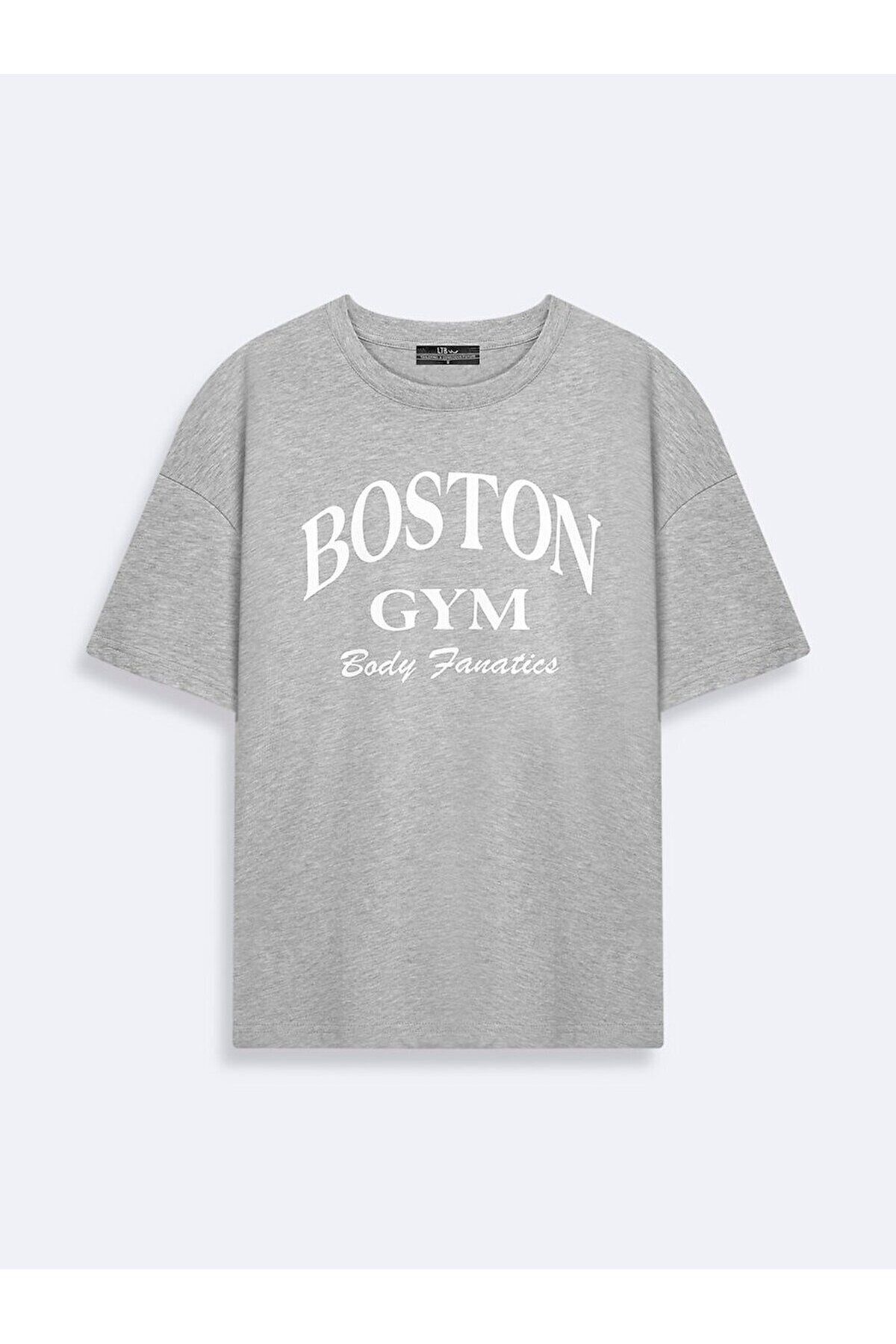 Ltb Boston Baskılı GriT-shırt