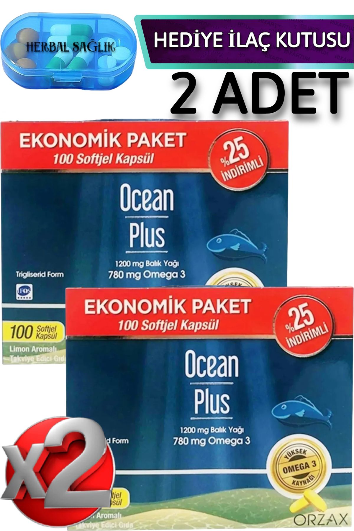 Ocean 2 Adet Ocean Plus Omega3-(EPA 384 + DHA...