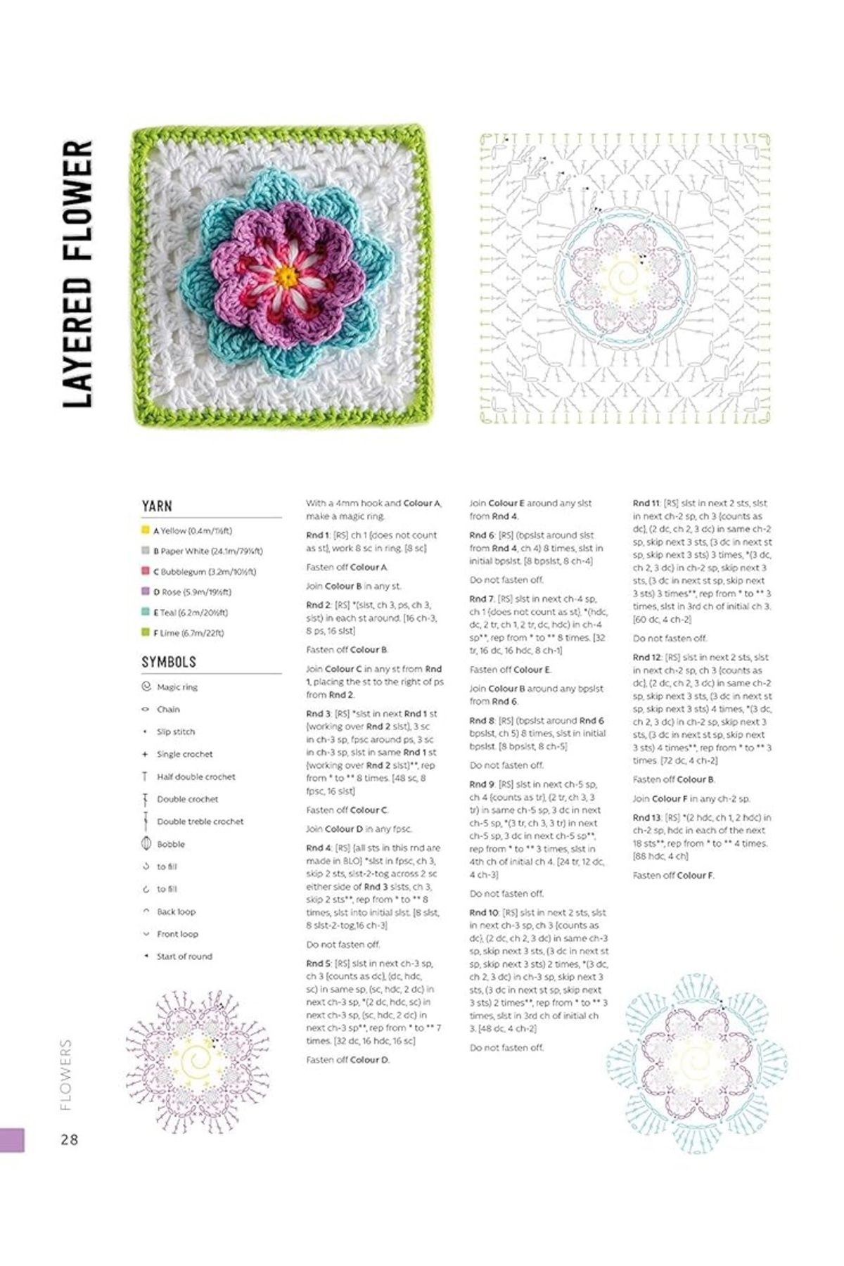 3D Granny Squares: 100 crochet patterns for pop-up granny squares (Illustrated)