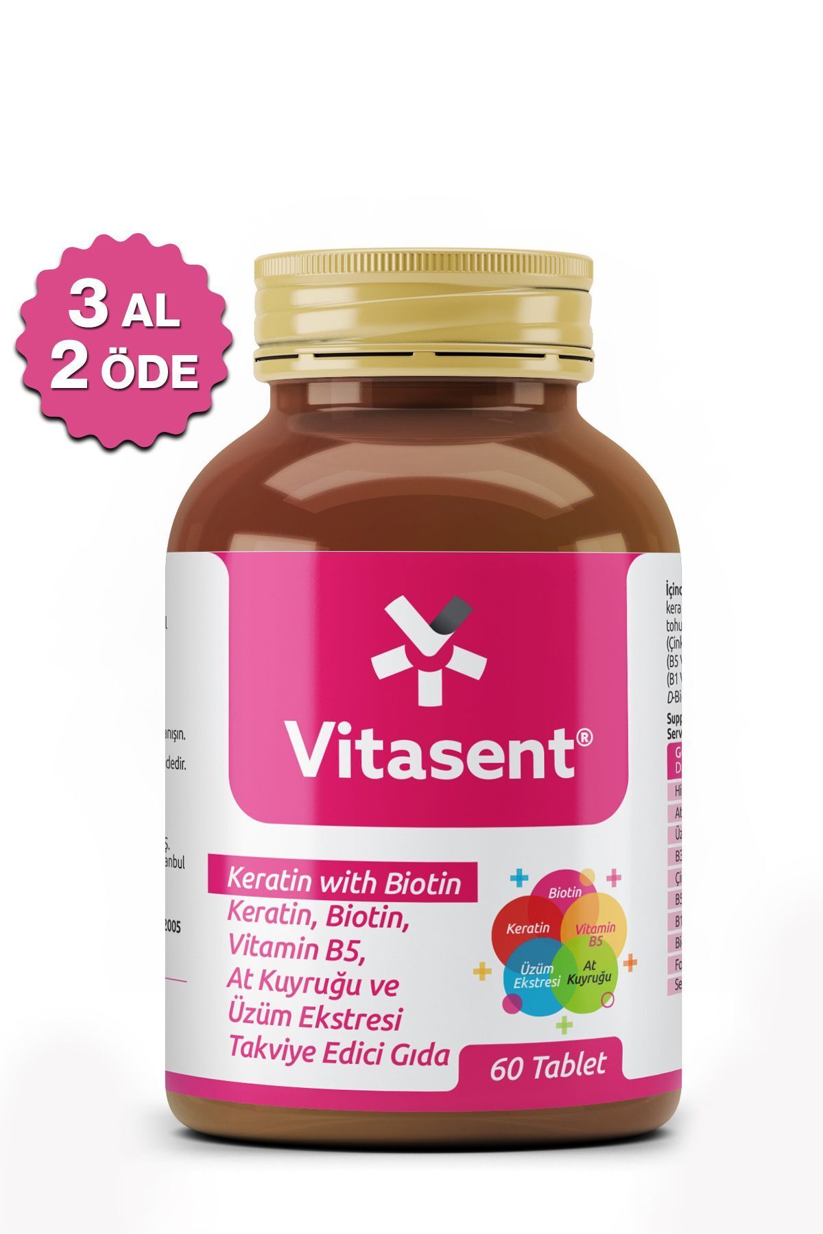 VİTASENT Vitasent KeratinBiotin 60 Tablet