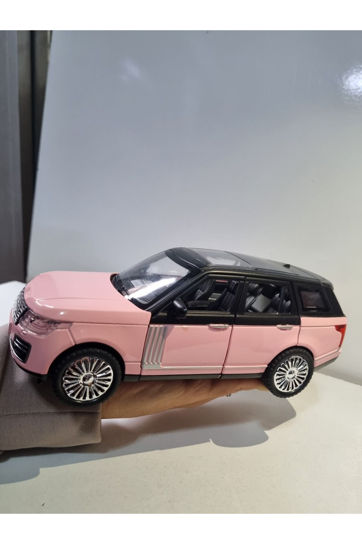 Pembe Renkli Range Rover Jeep  Çek Bırak  Metal Oyuncak Araba 20 cm