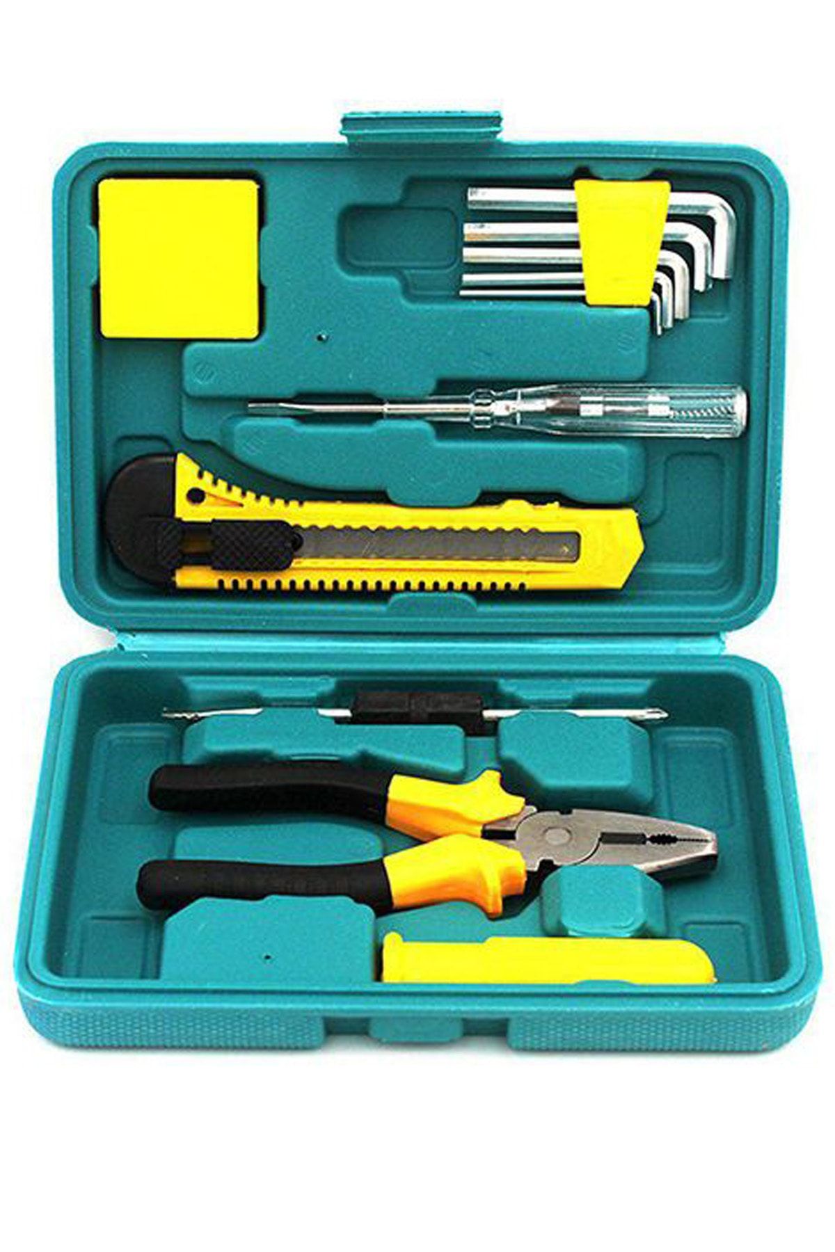 TeknoExpress Çantalı 12 Parça Tamir Seti, Pense,falçata,alyan,düz Ve Yıldız Tornavida,kontrol Kalemi Full Set