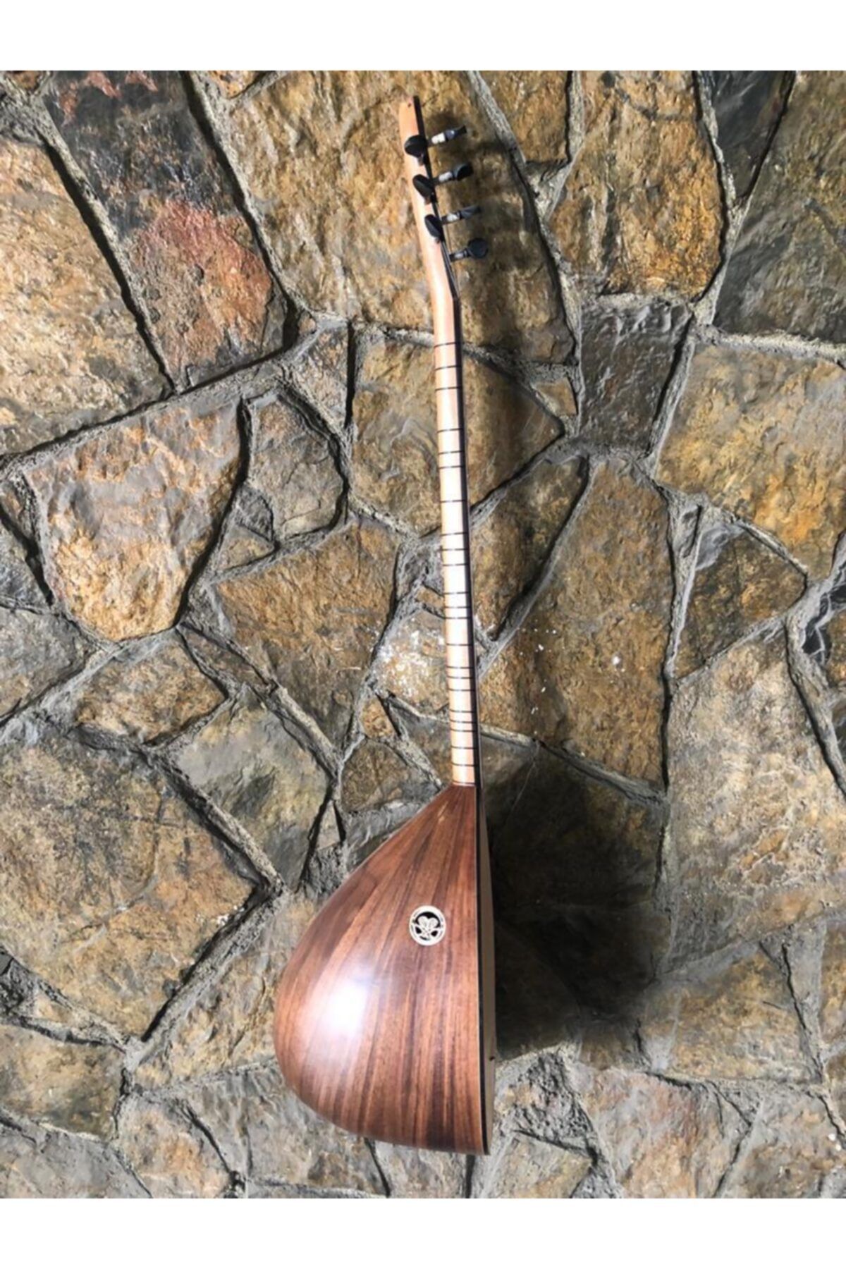 NOTA MÜZİK Profesyonel Uzun Sap Afrika Cevizi Çift Kafes Bağlama (saz)