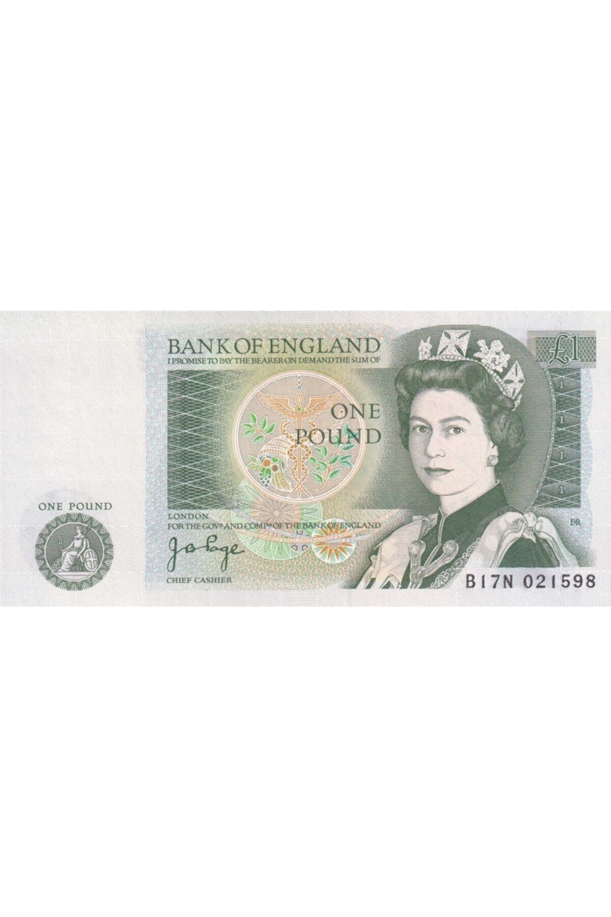 Benim Koleksiyonum Ingiltere (great Britain), 1 Pound (1978-80) Eski Yabancı Kağıt Para