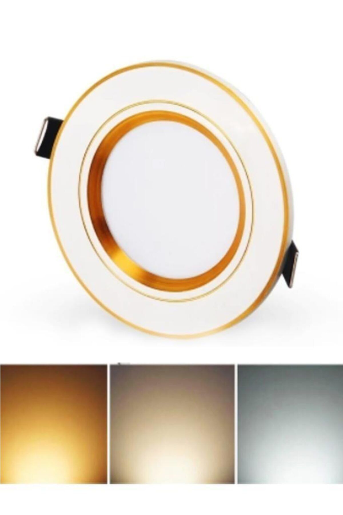 Taled 7 W 3 Renk Yanan Sıvaaltı Cob Led Spot Gold Kasa Gömme Tavan Arm