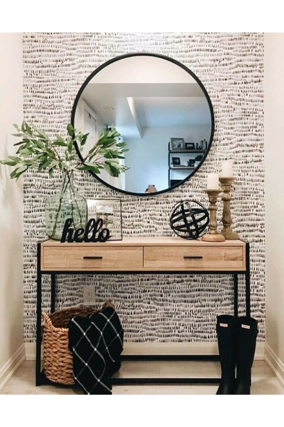 enc home Metal Çerçeveli 80 Cm Konsol Aynası
