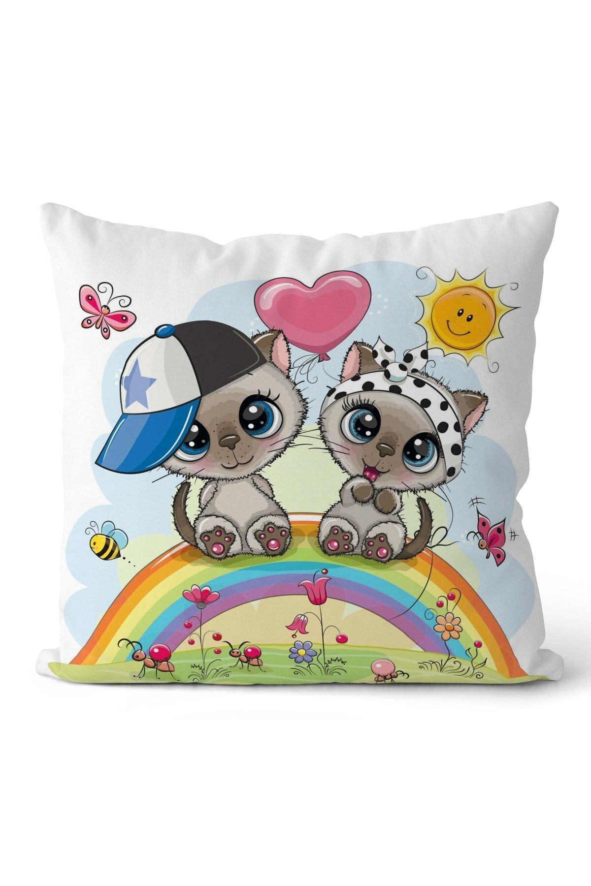SHOWY BABY Tatlı Kedicikler Desenli Çocuk Odası Kırlent