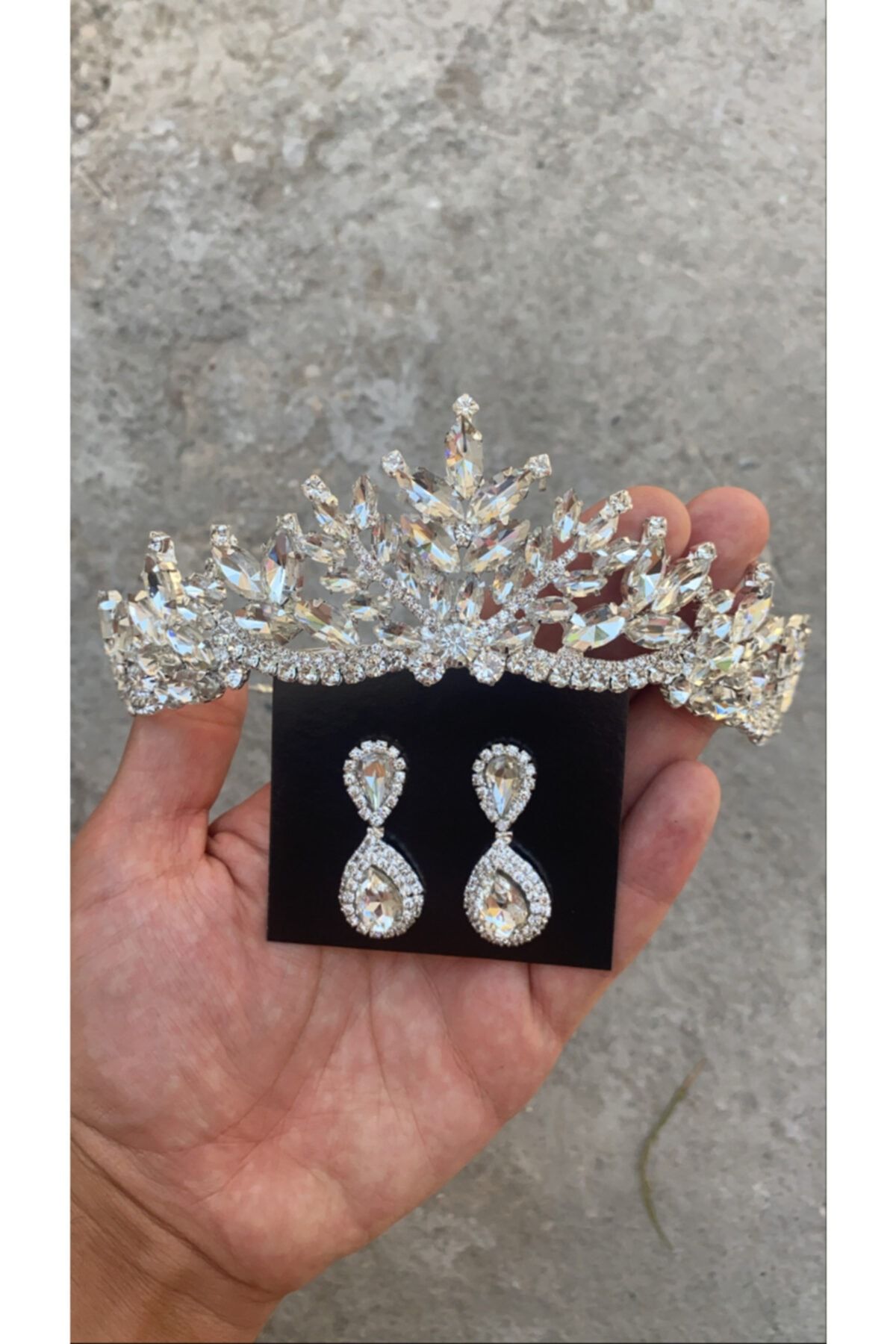 s&n accessories Gelin Tacı Gelin Küpesi Set Gelin Aksesuarı