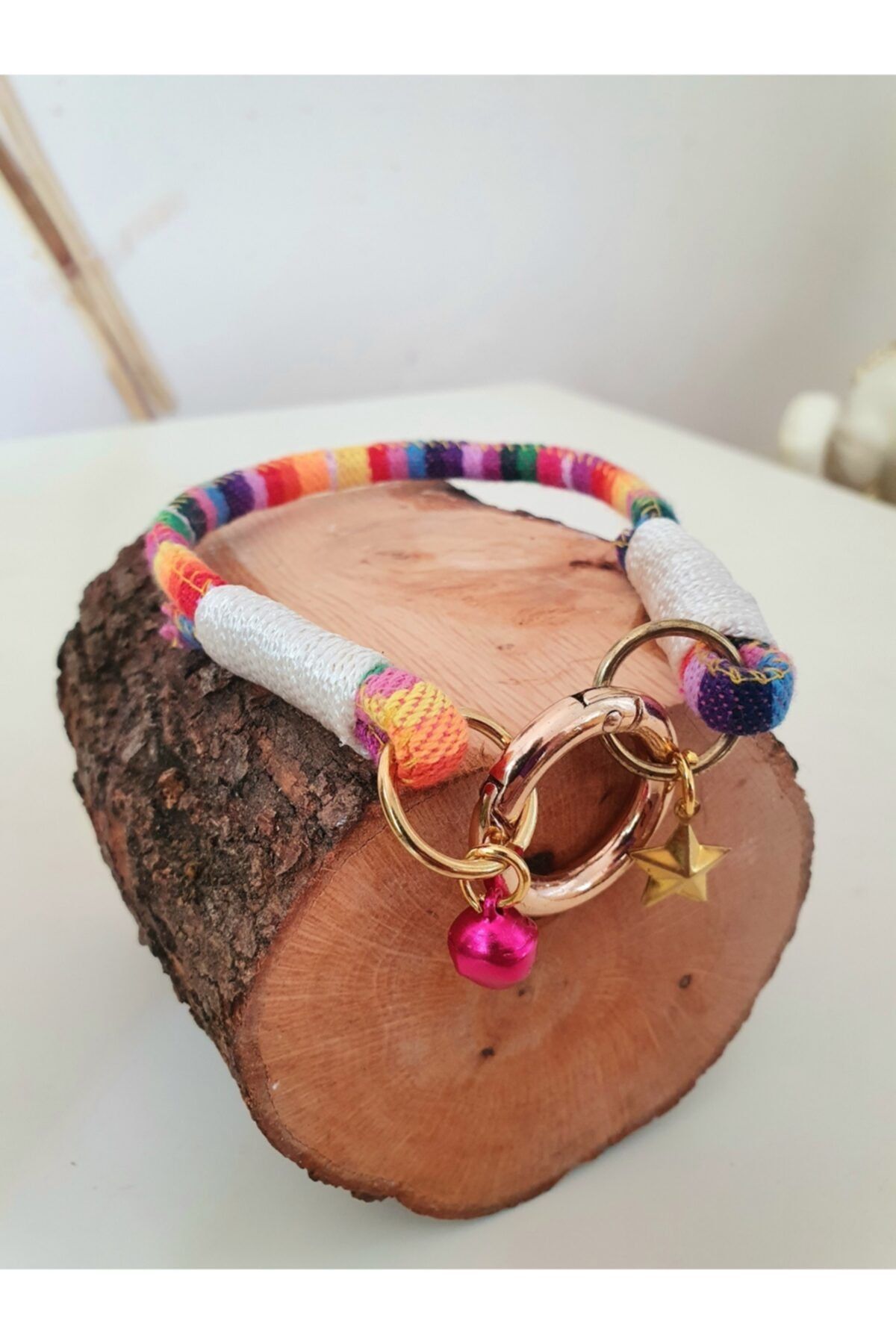 Loyal Friend Store Zilli Kedi Köpek Boyun Tasması Renkli Kedi Kolyesi (22cm)